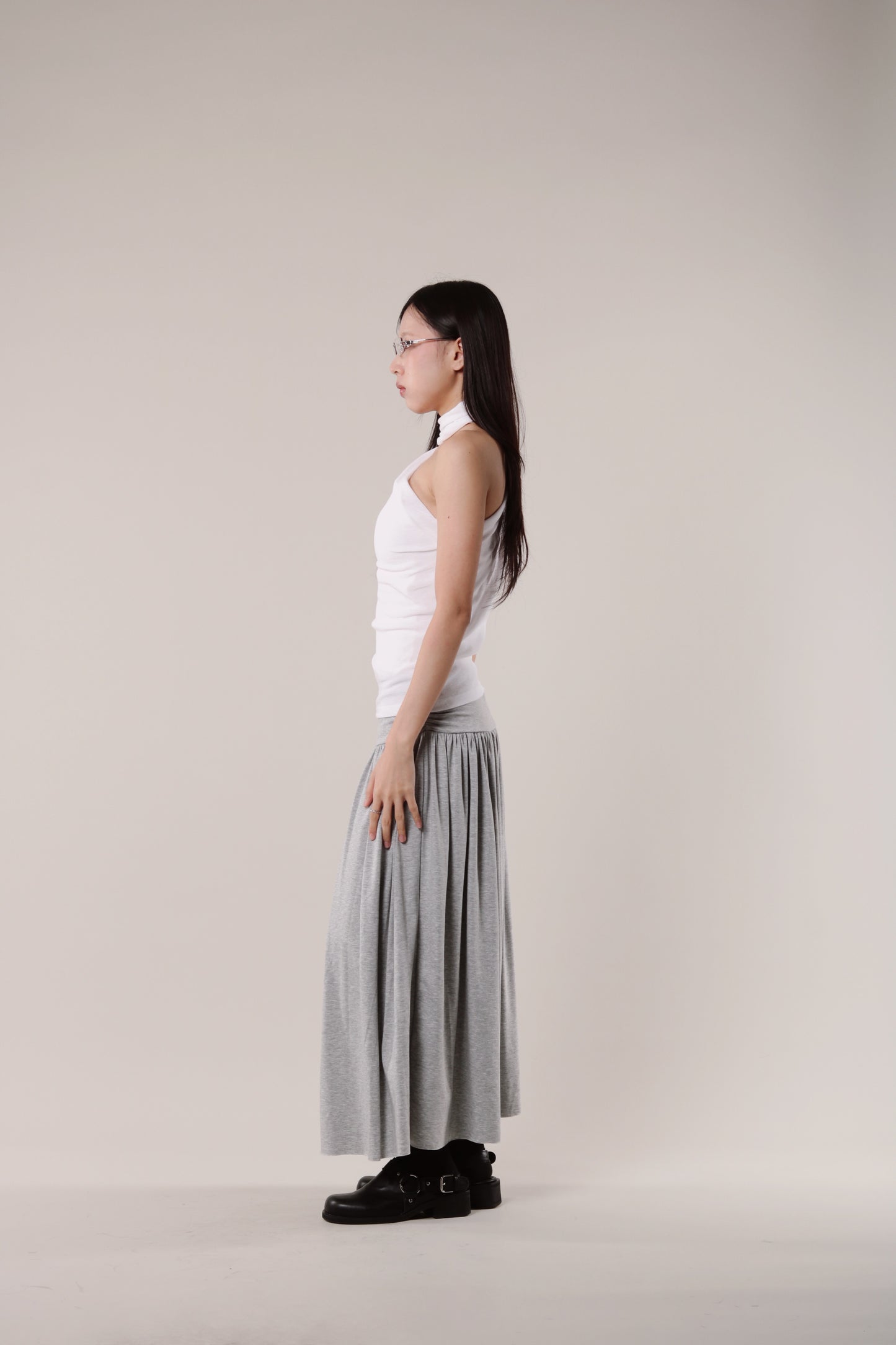 Linen Scarf Top (White)