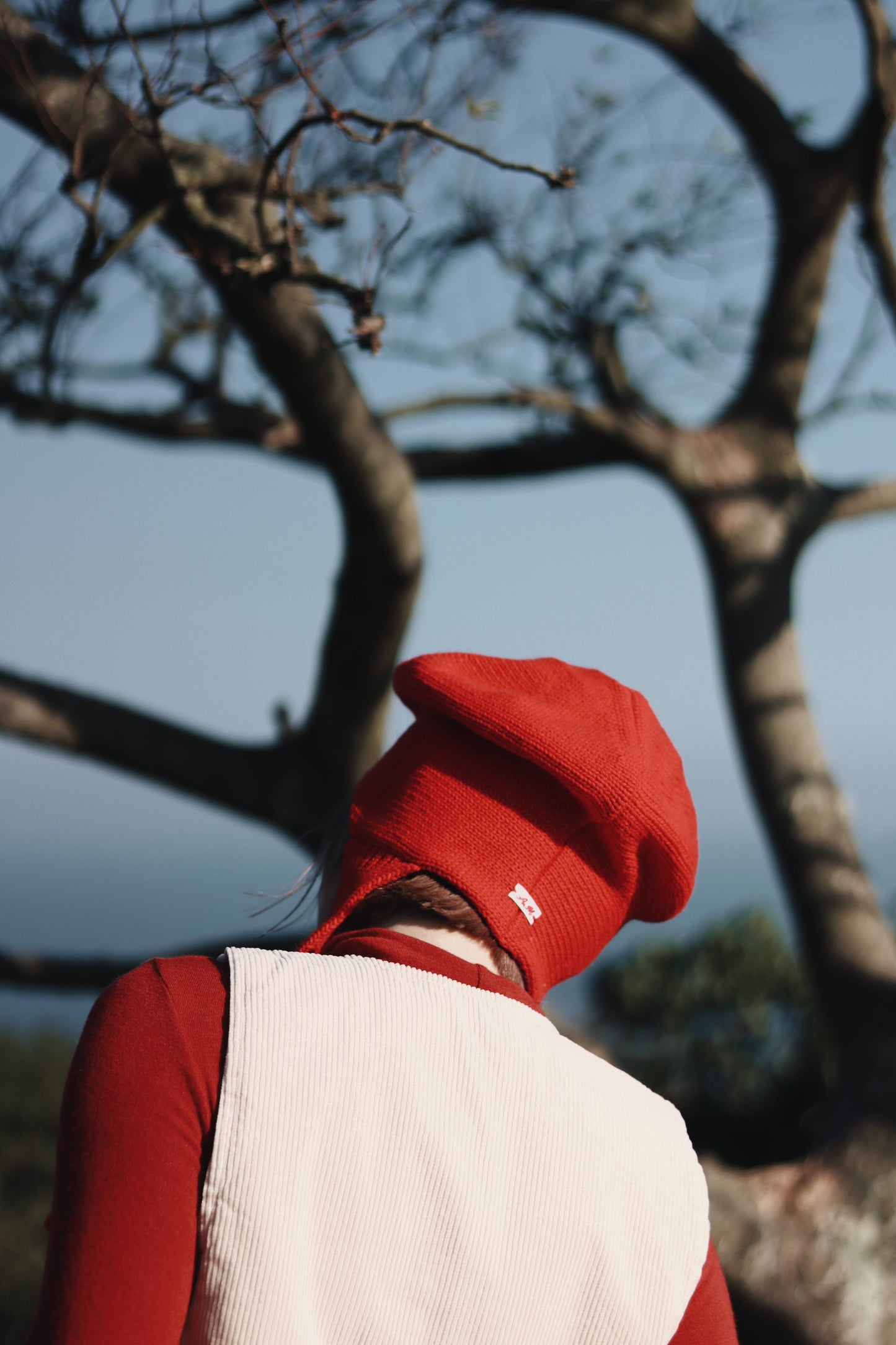 Doll Beret (Black/Grey/Red)