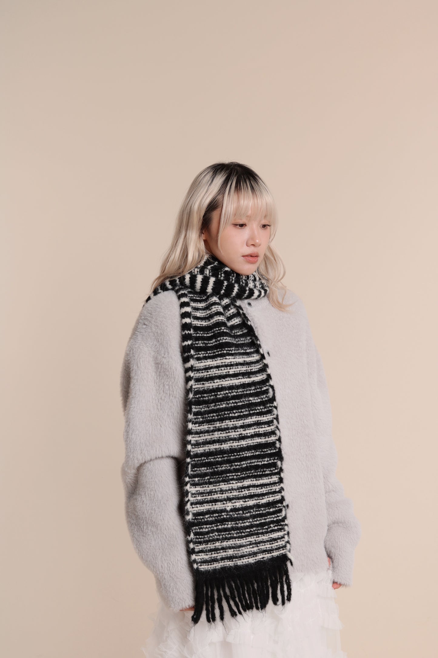 Fluffy Cardigan (Light Grey)