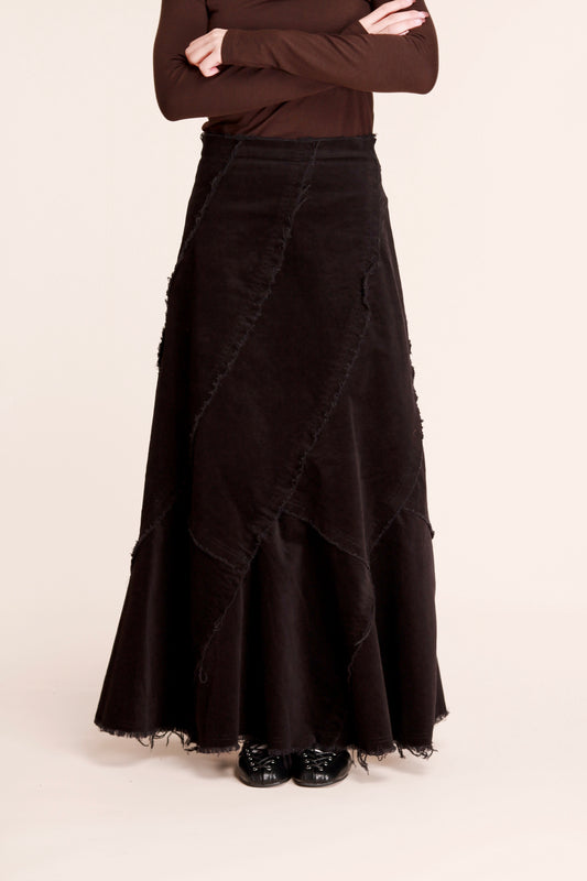 Frayed Mermaid Skirt (Black)