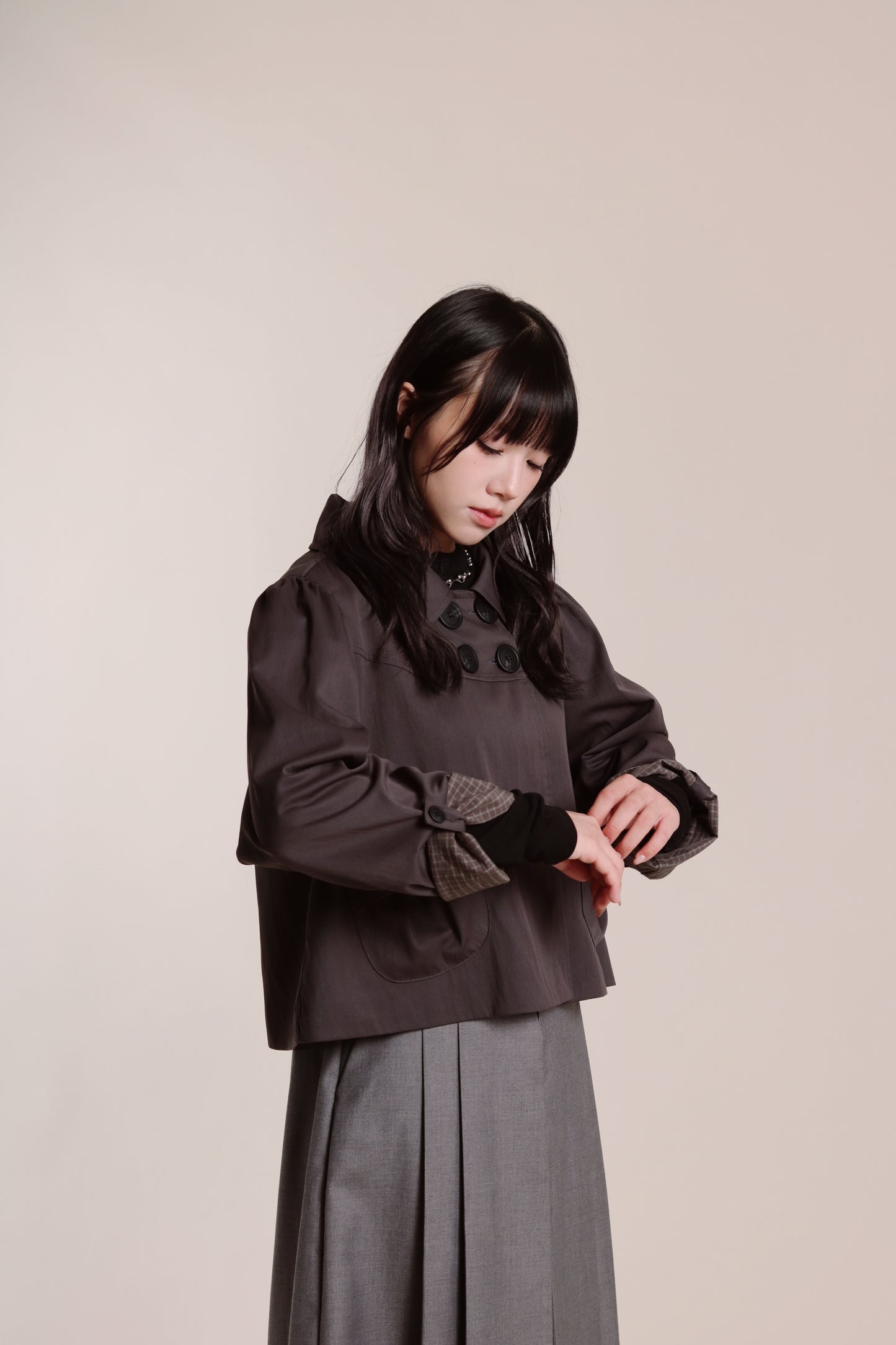 Doll Ribbon Jacket (Charcoal)