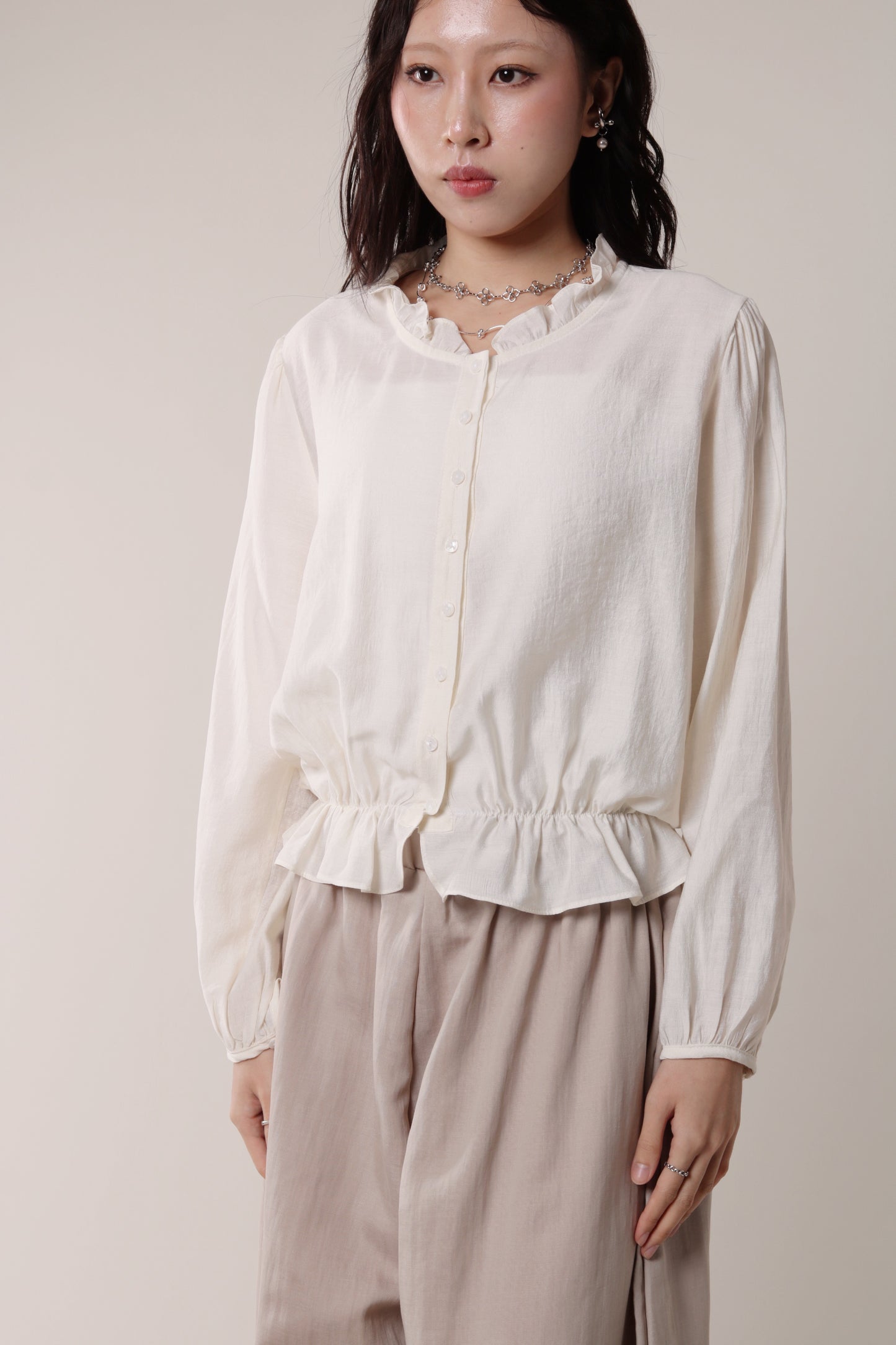 Retro Ruffle Shirt (Ivory)