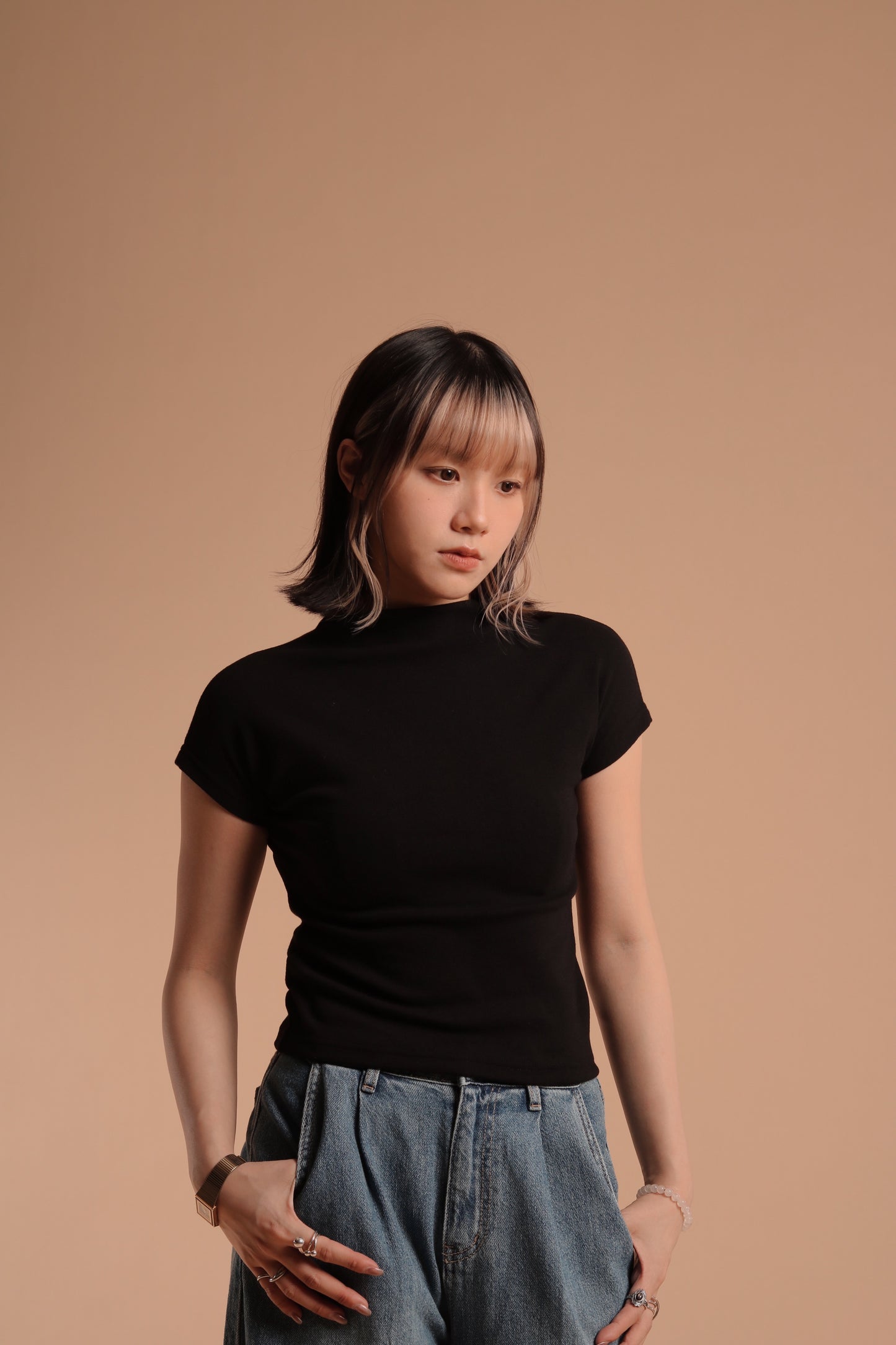 Cap Sleeve Tee (Black)