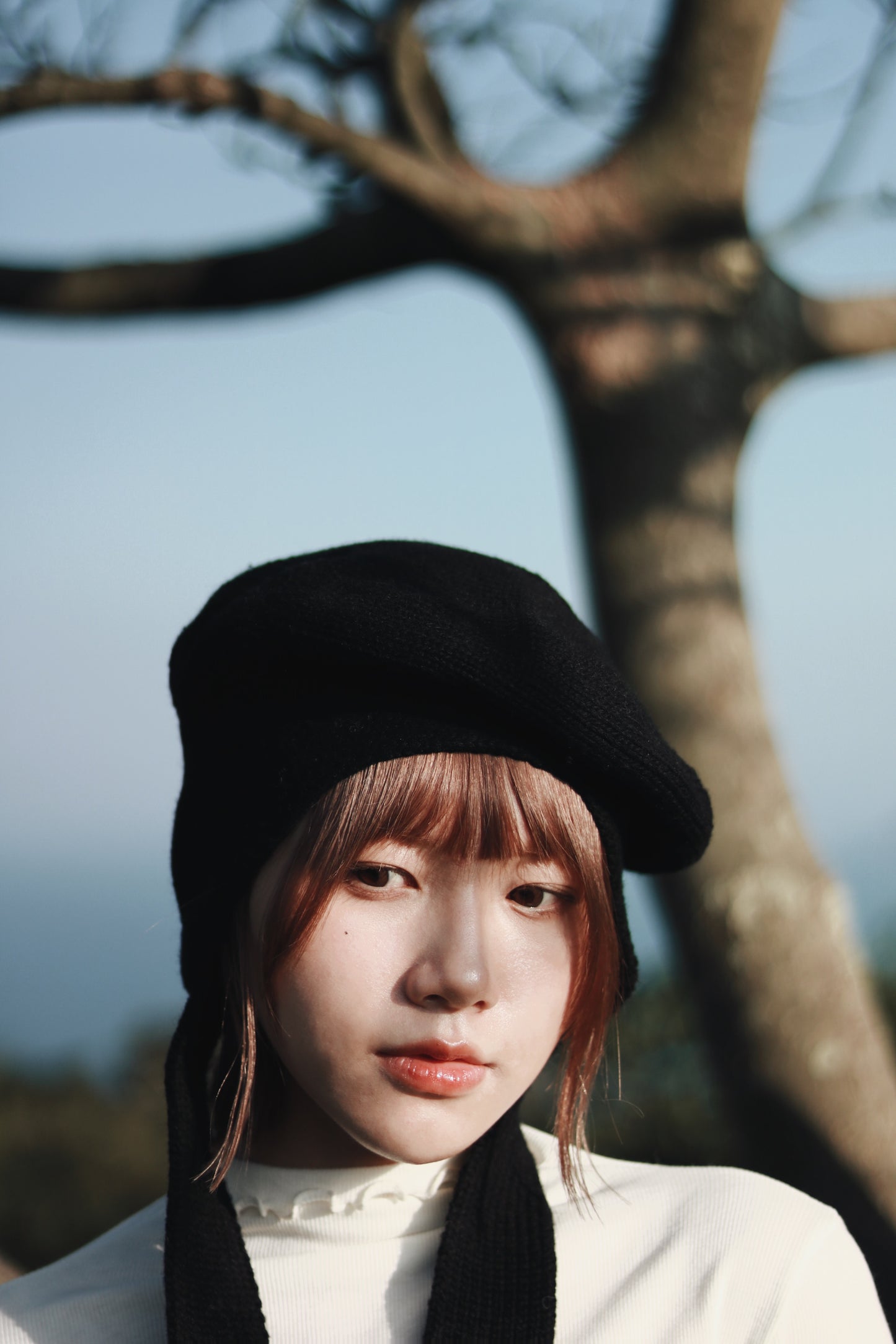 Doll Beret (Black/Grey/Red)