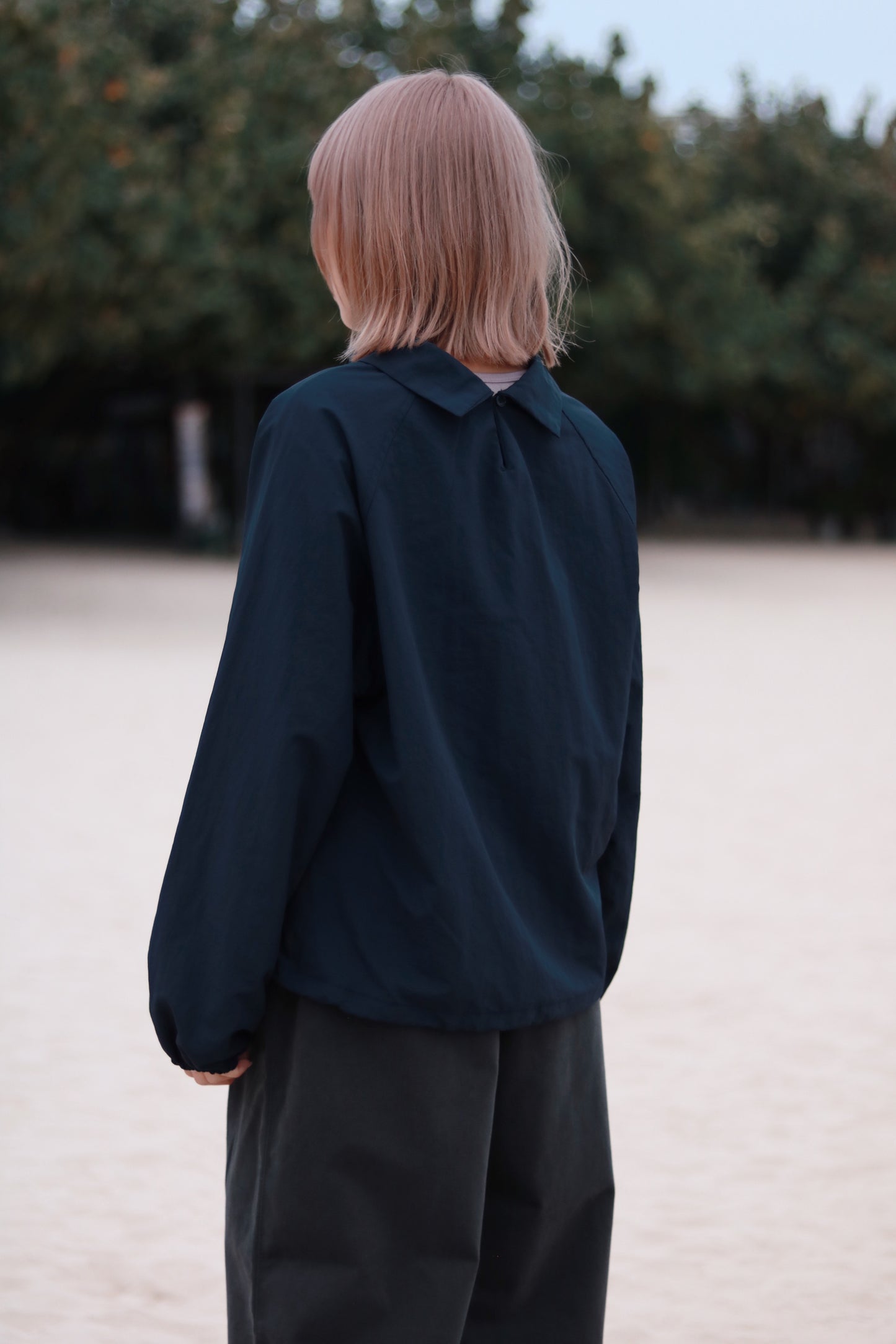 Funnel Neck Top (Navy)