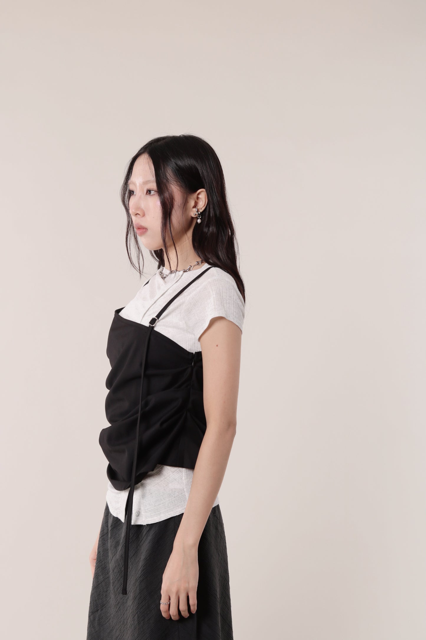 Boyce Gathered Sleeveless Top (Black)