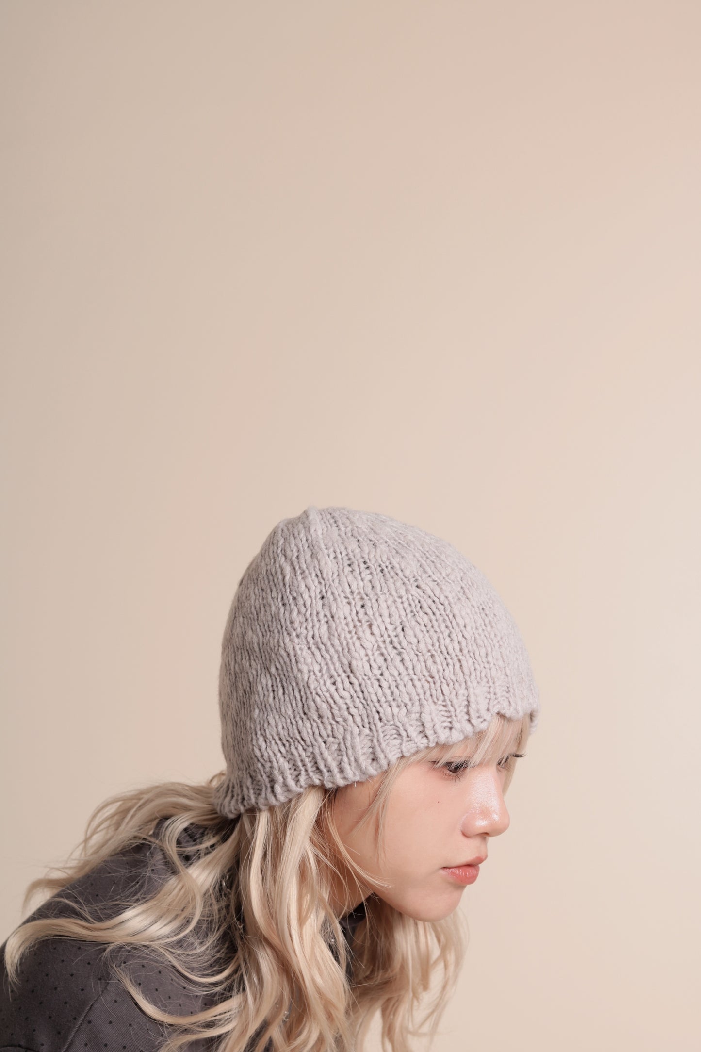 Knit Beanie (Light Grey)