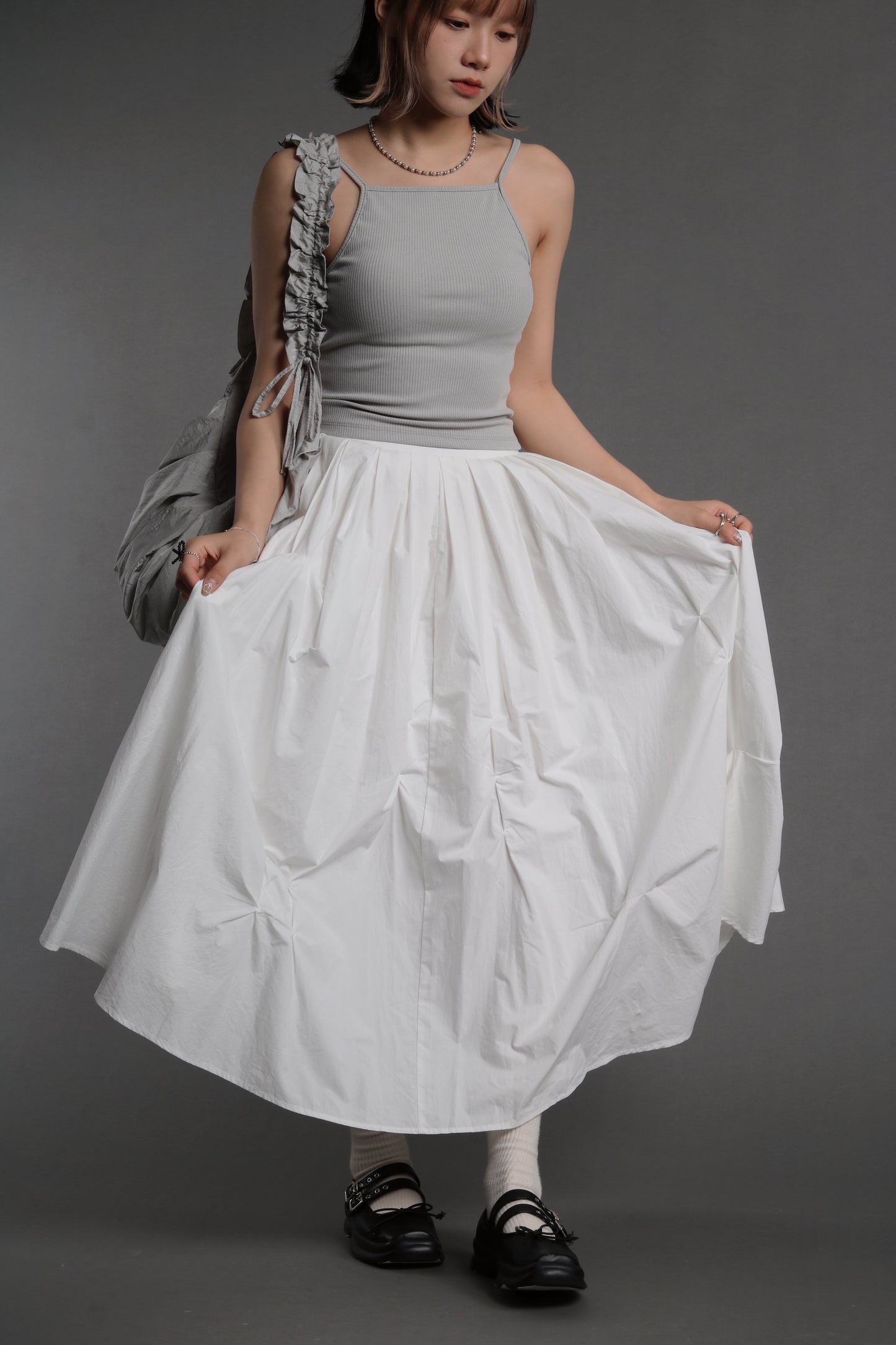Doll Gathered Skirt (White)