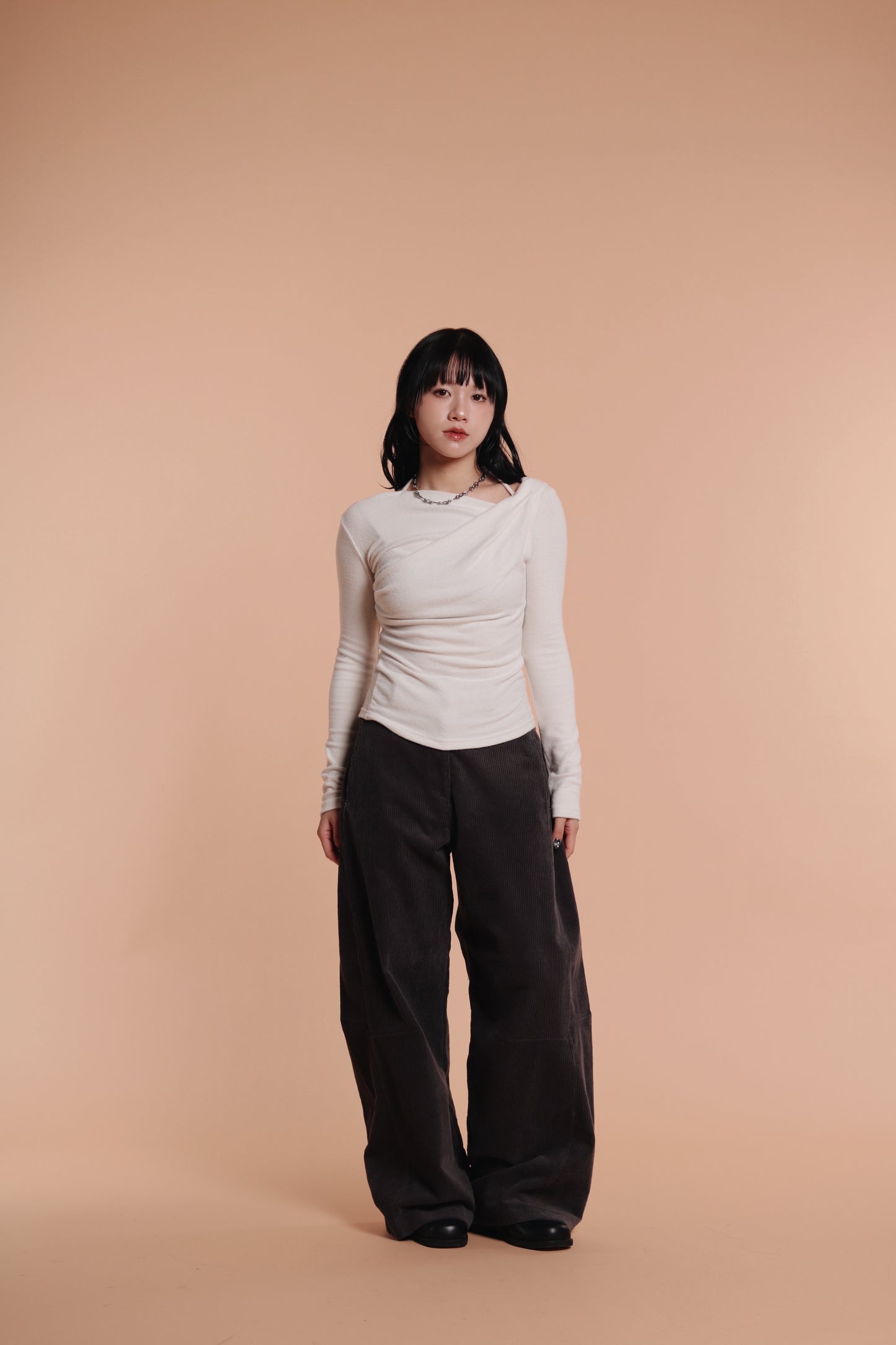Marie Corduroy Pants (Charcoal)
