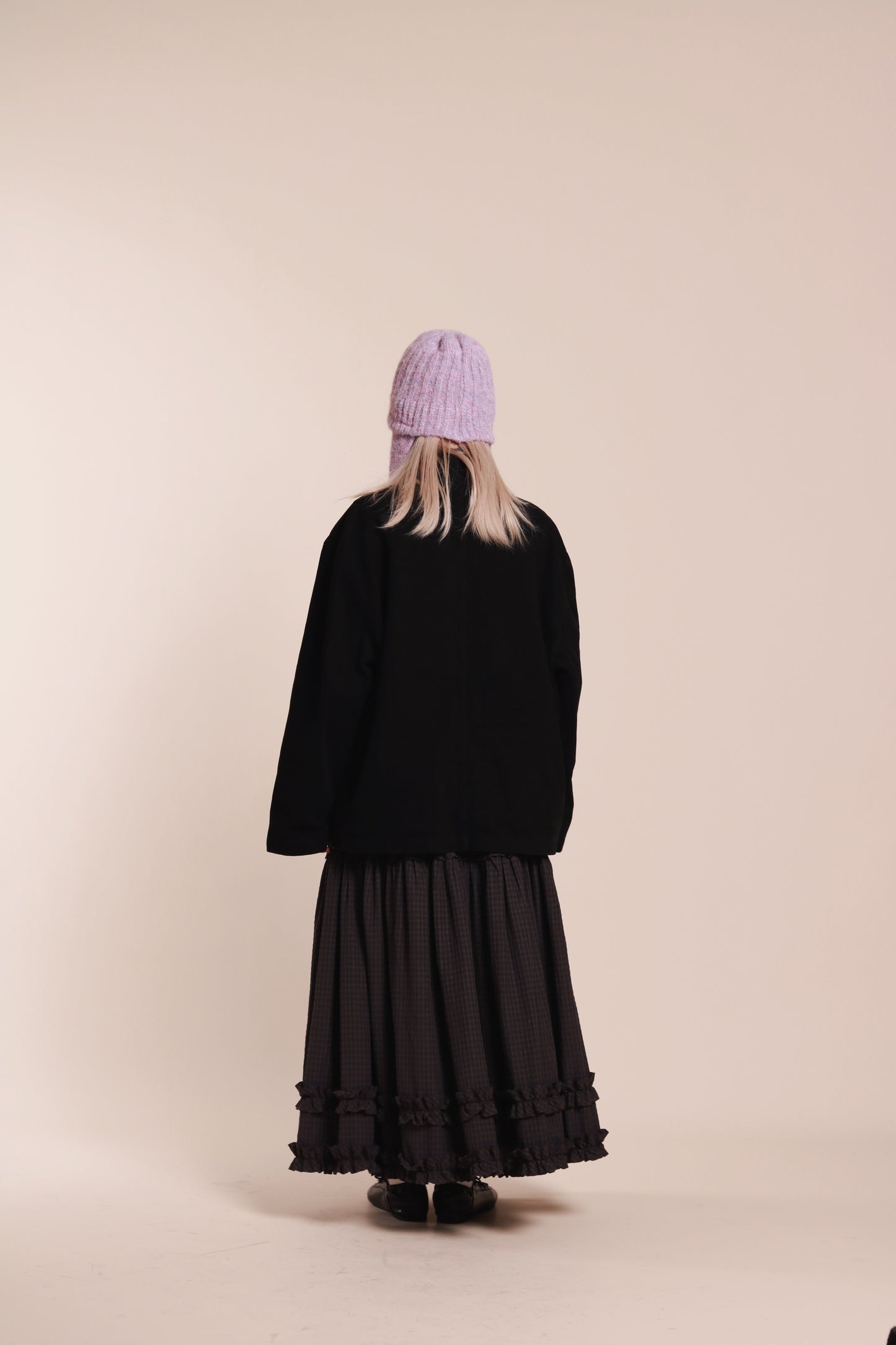 Doll Knit Scarf Flight Cap (Purple)