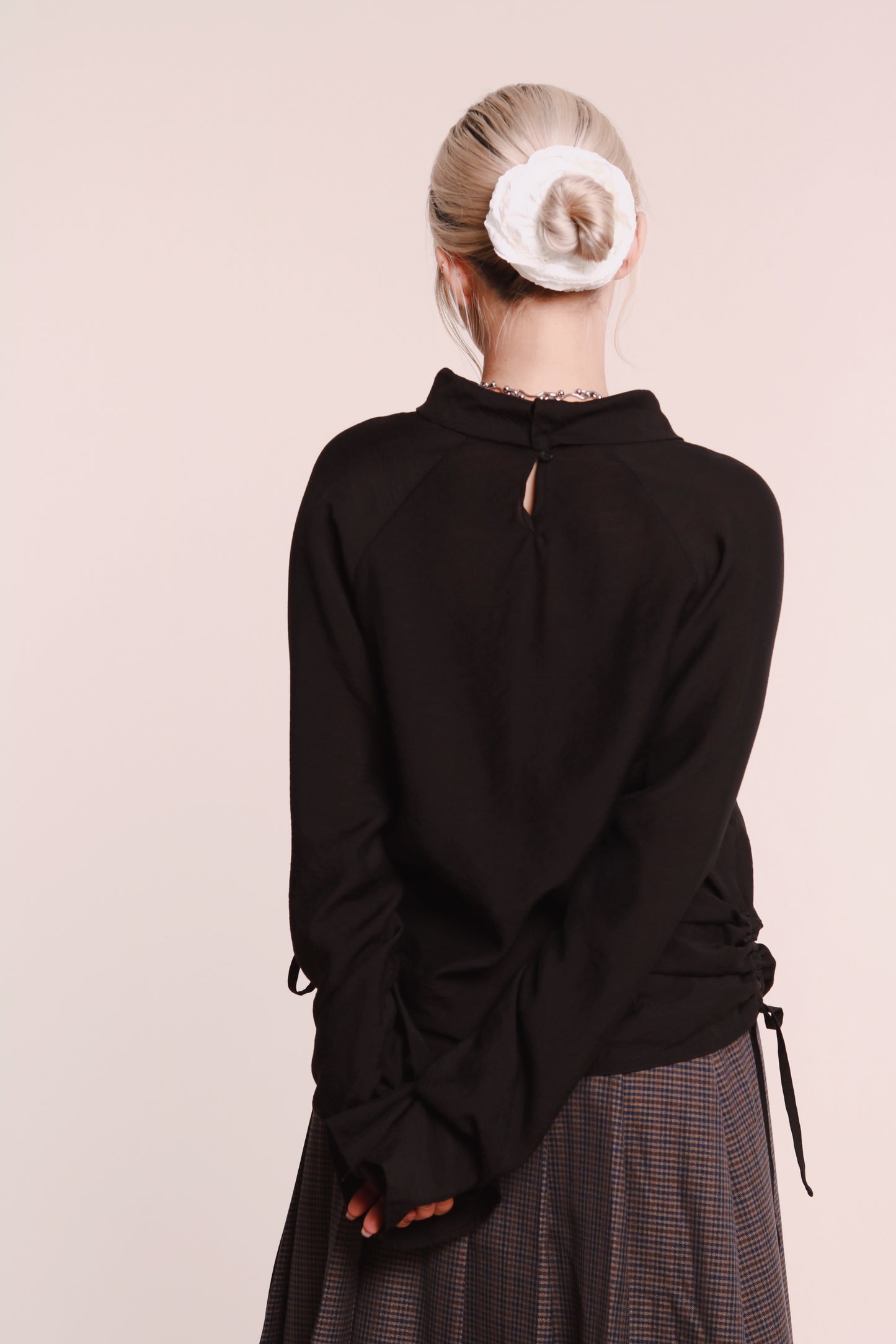 Doll Gathered Blouse (Black)