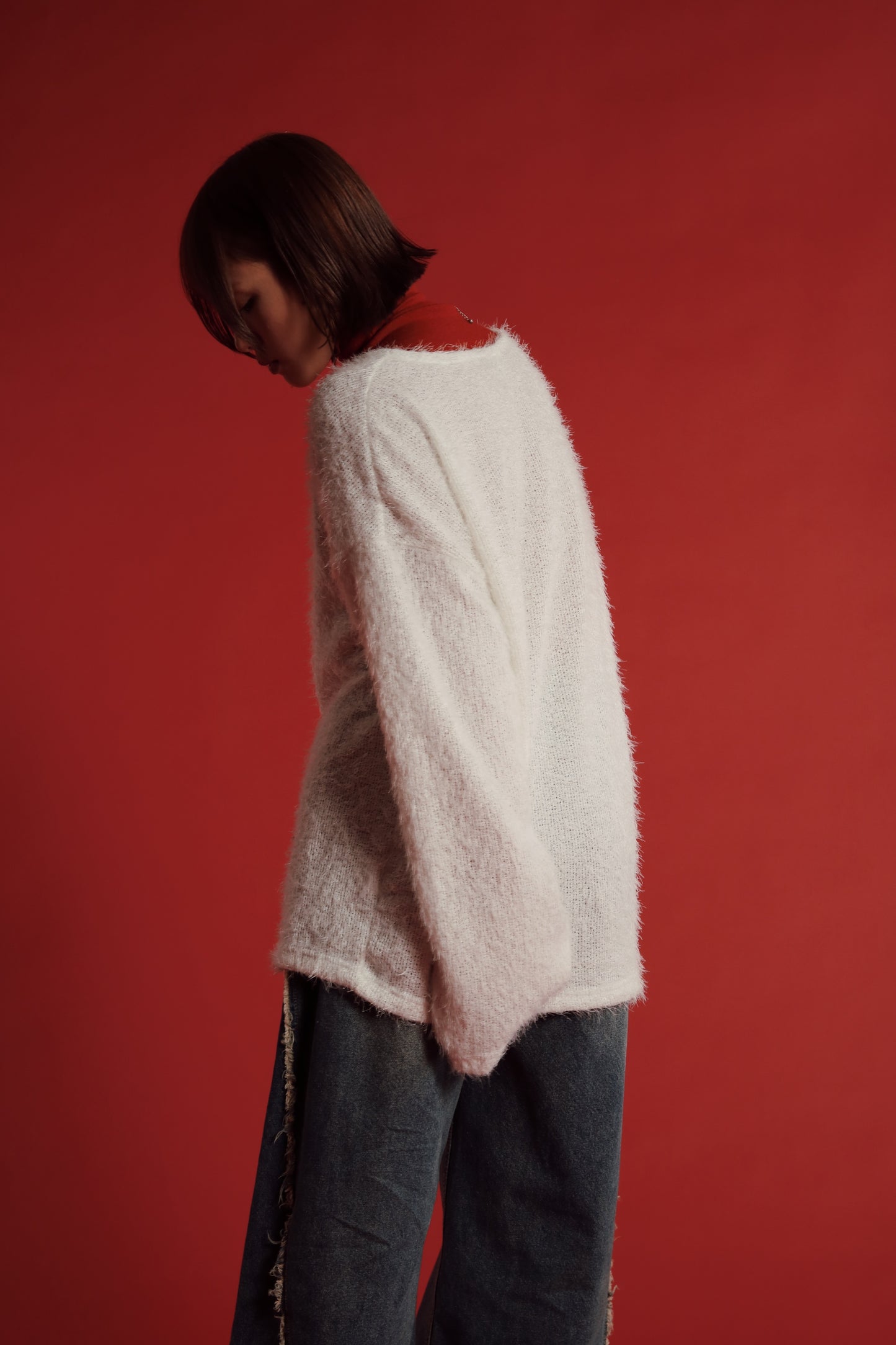 Fluffy Oversize Top (White)