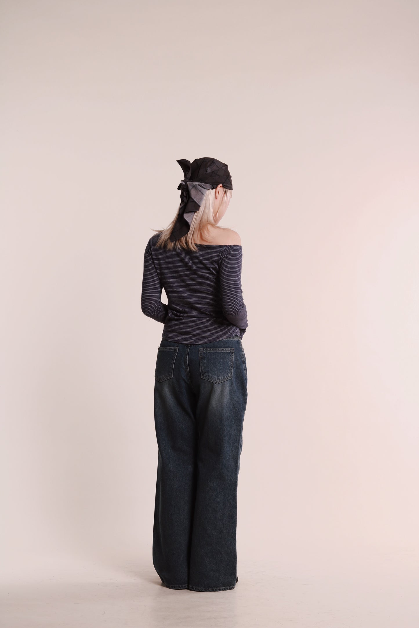 Striped One Shoulder Top (Blue)