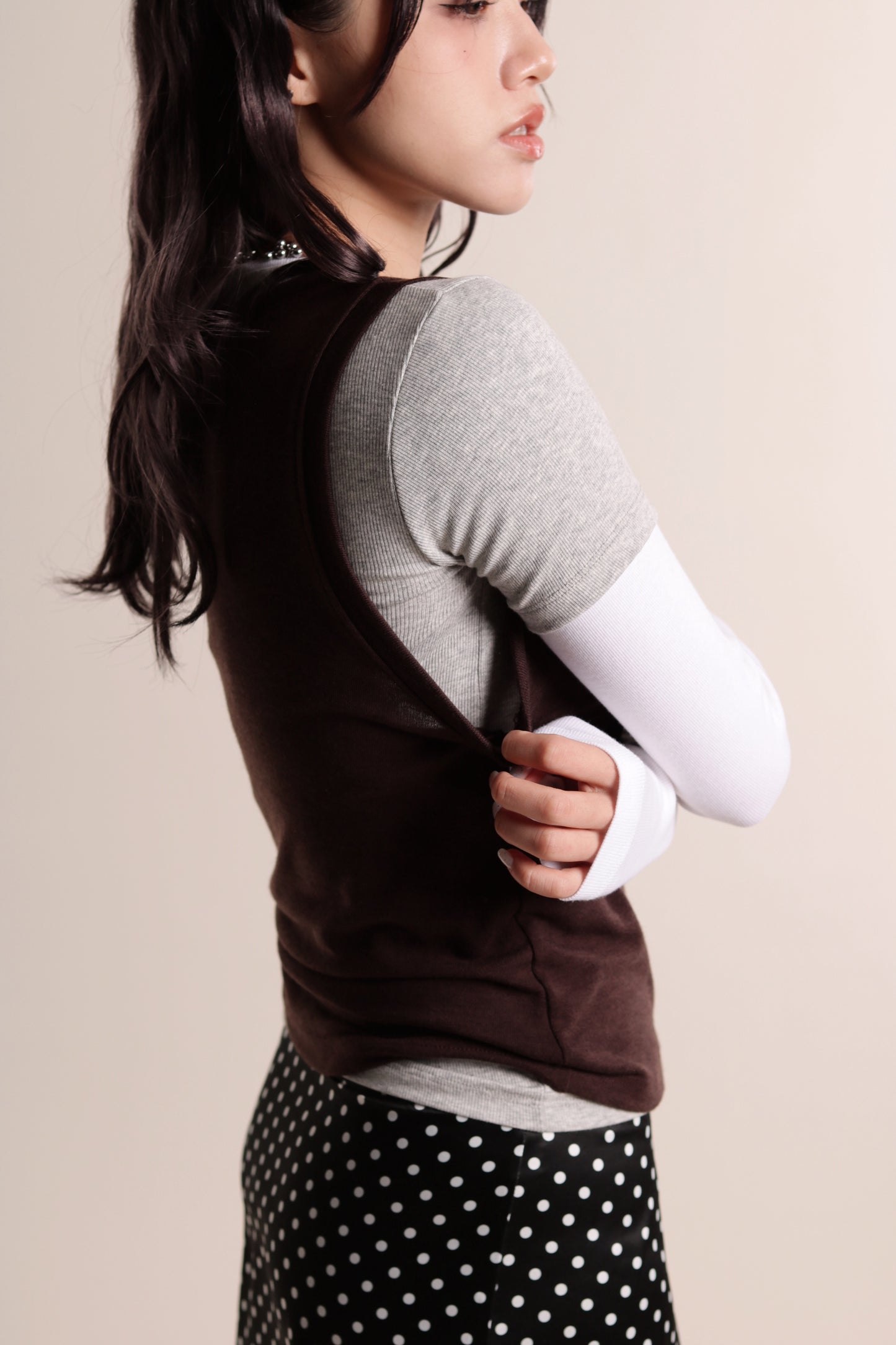 Aria Layered Top (Brown)