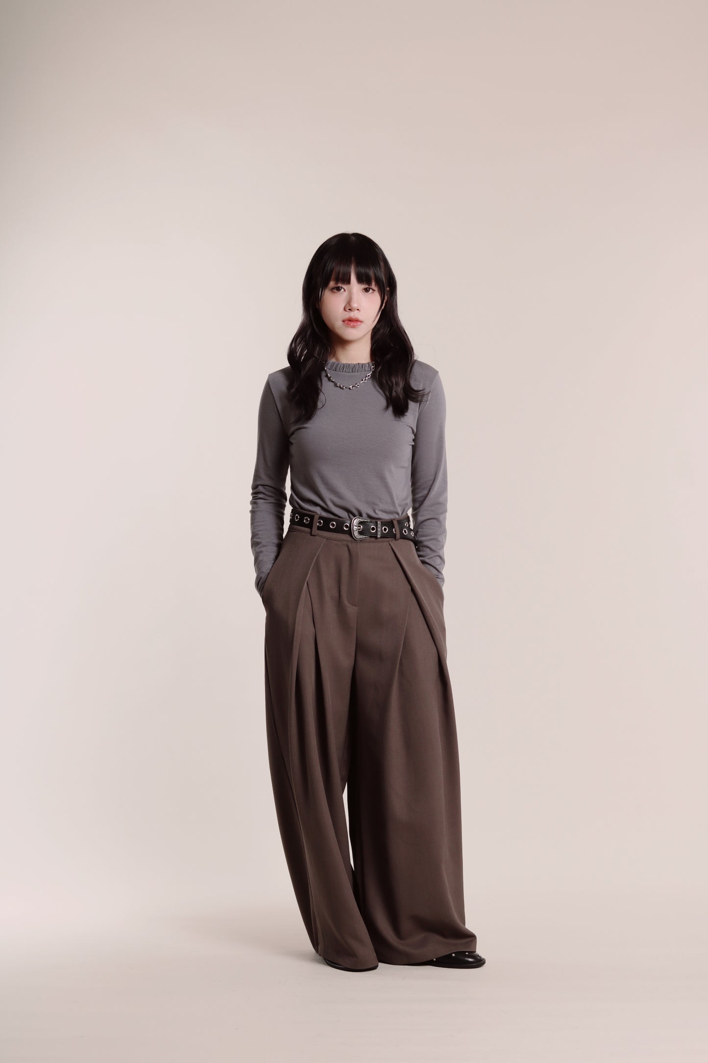 Spring Pleat Pants (Brown)