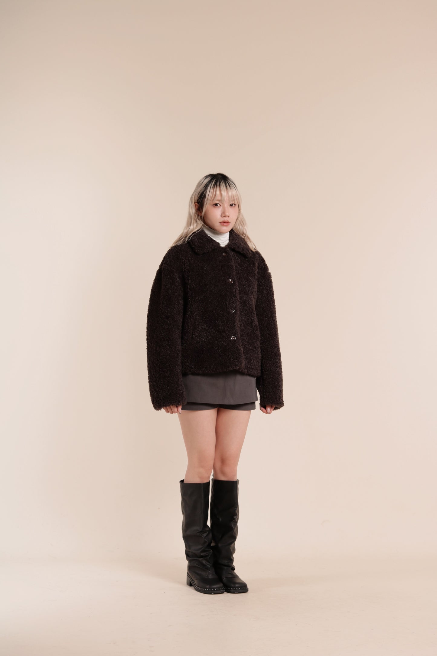 Belted Pants Skirt (Charcoal)