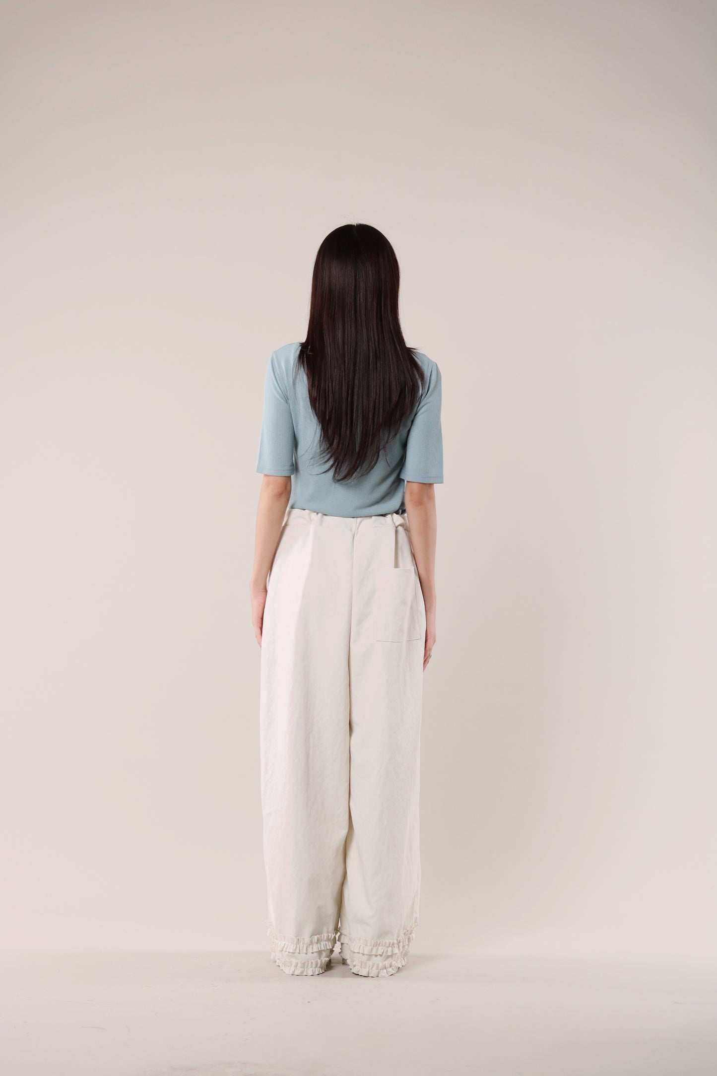 Double Ruffle Pants (Ivory)