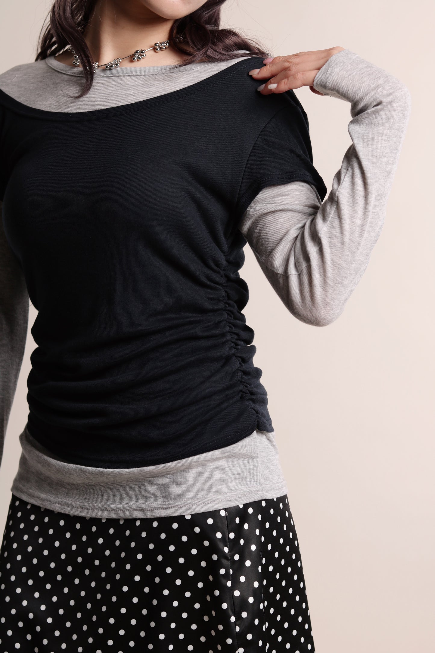 Mila Layered Top (Grey)