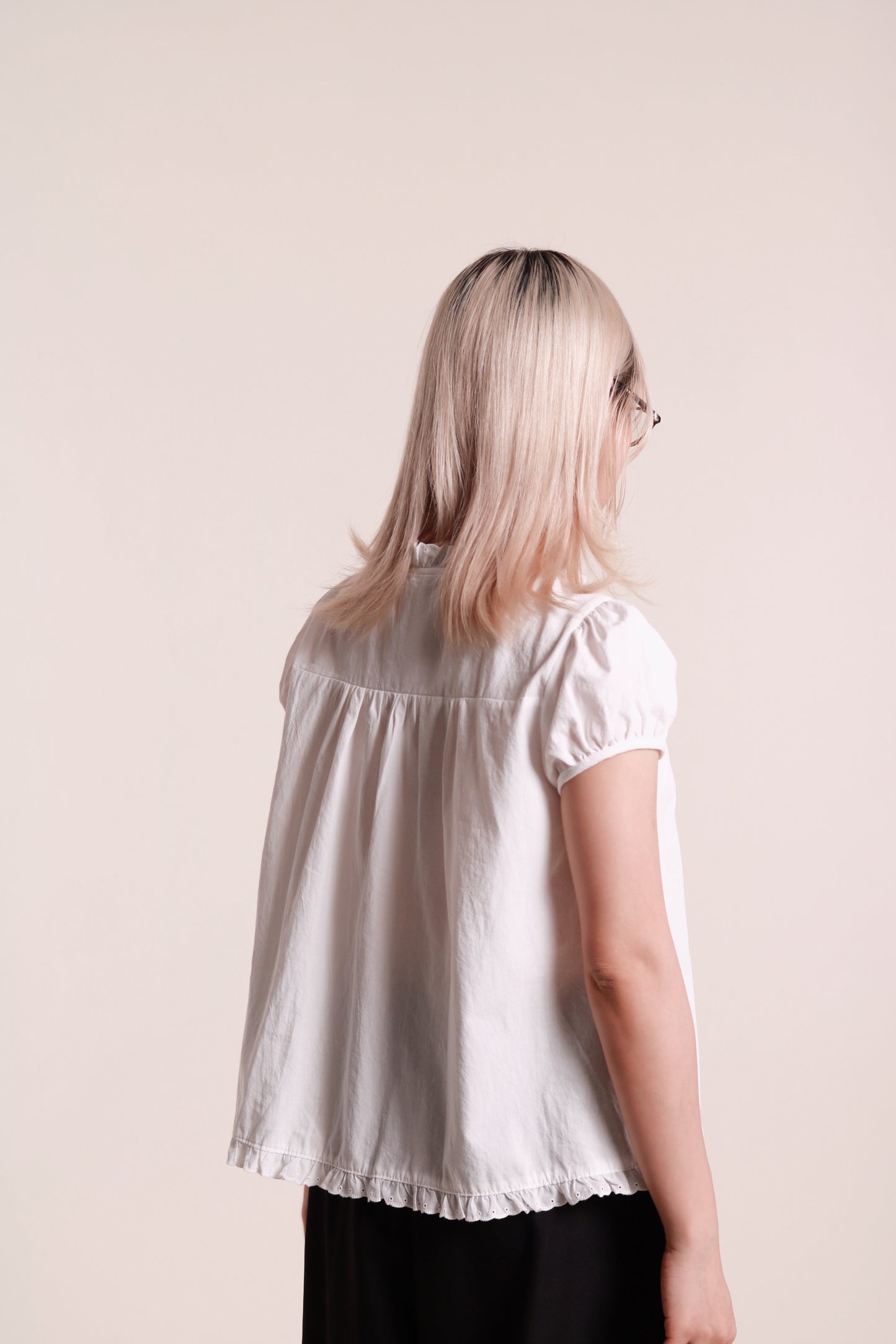 Puff Sleeve Blouse (White)