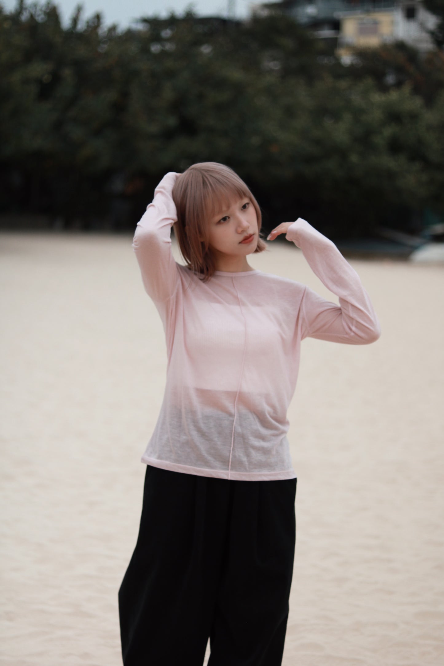 Spring Basic Top (Charcoal/Pink/Purple/White)