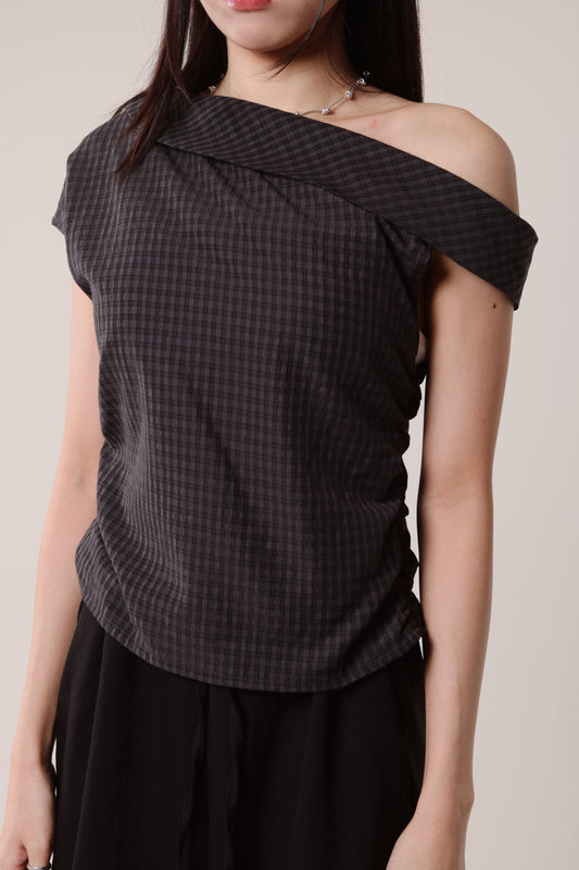 Checkered Devon Top (Black)