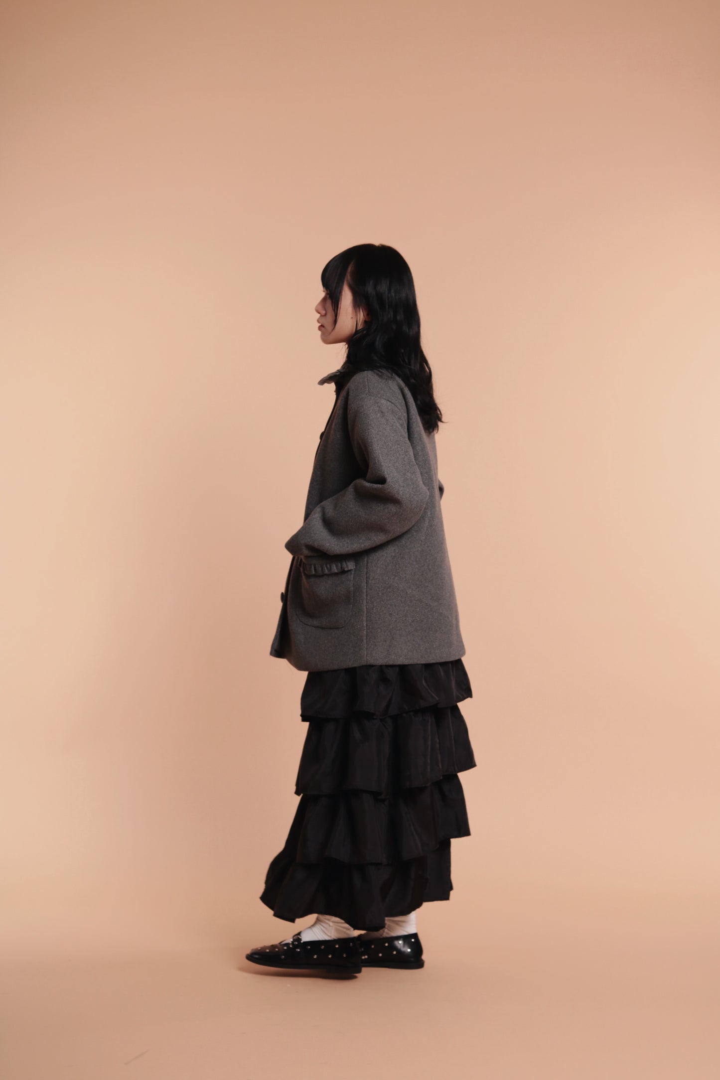 Ruffle Tiered Skirt (Black)