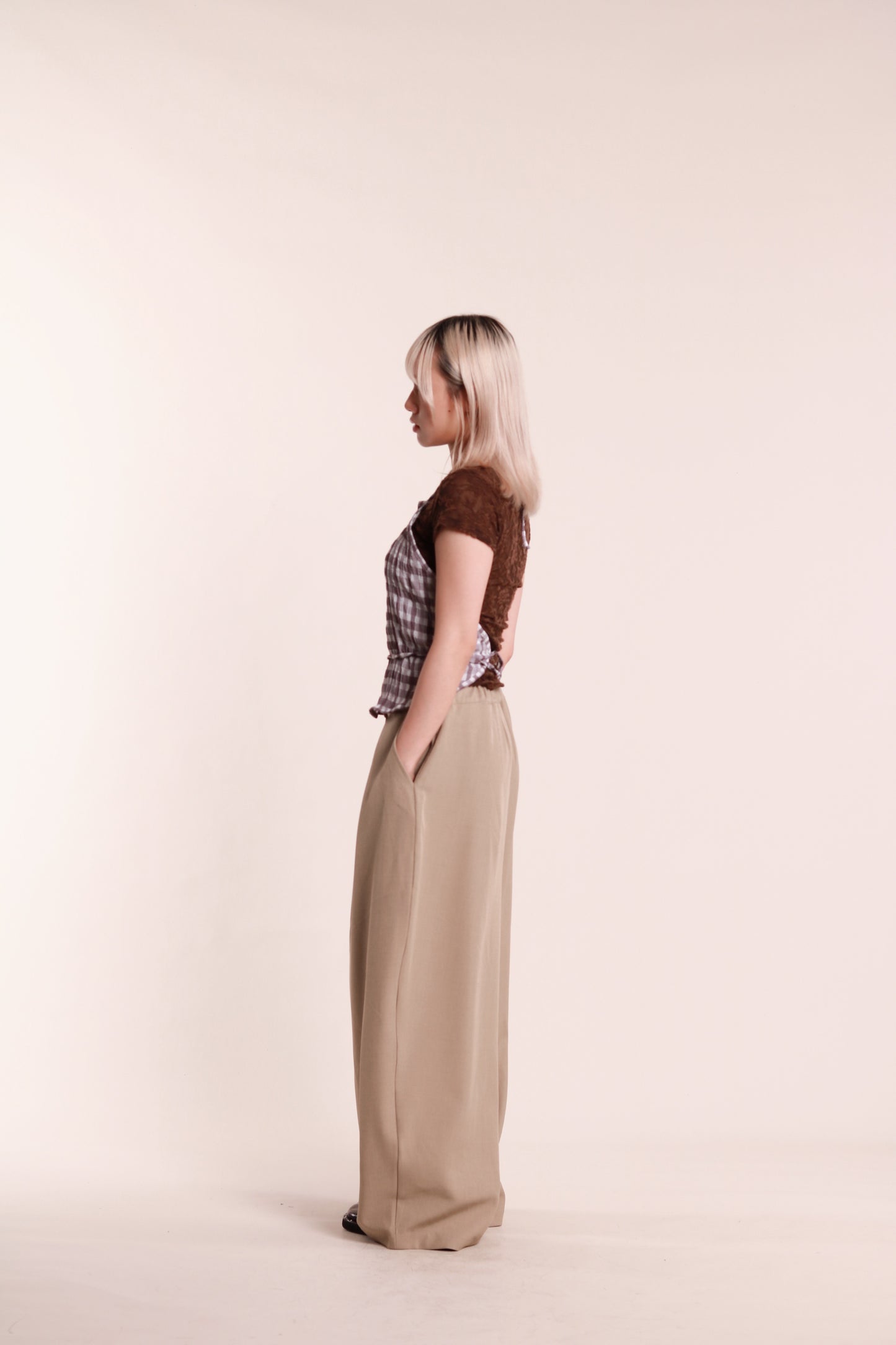 Checkered Halter Top (Purple)