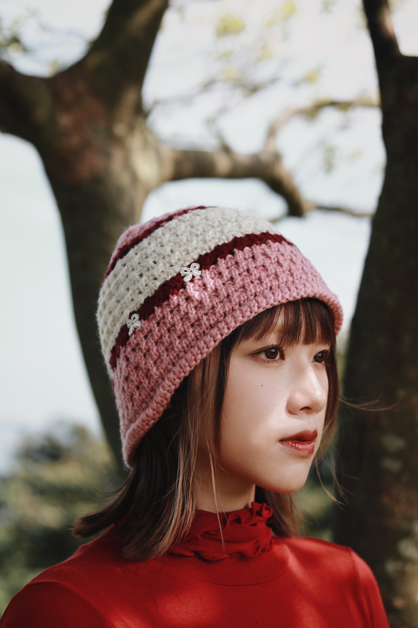 Little Ribbon Bucket Hat (Pink)