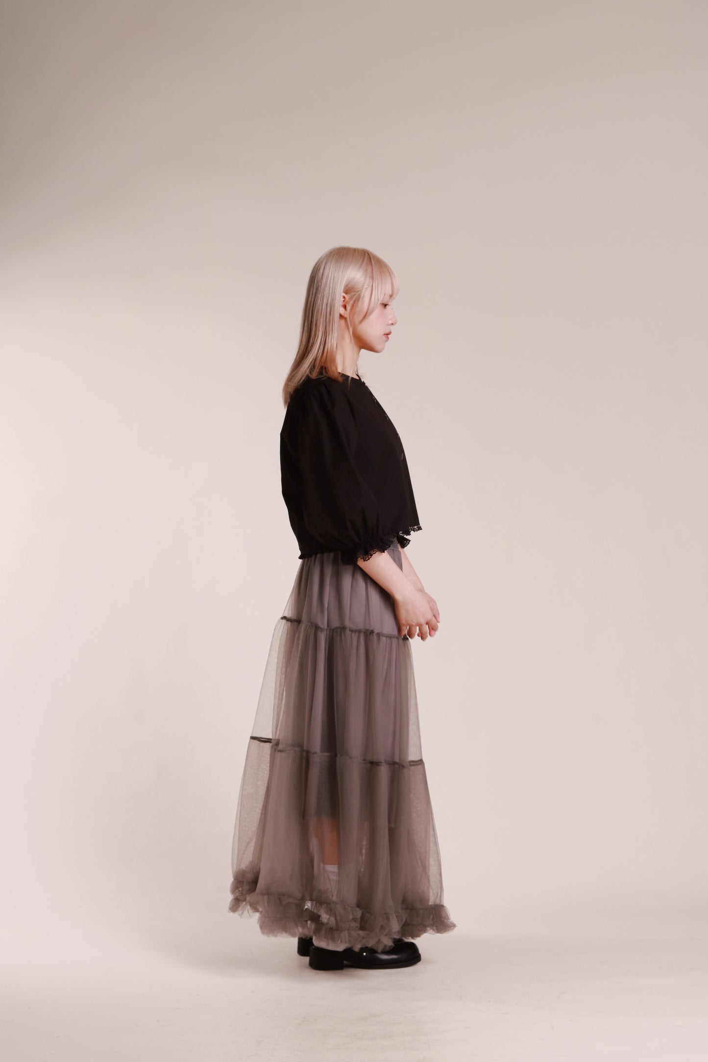 Retro Lace Blouse (Black)
