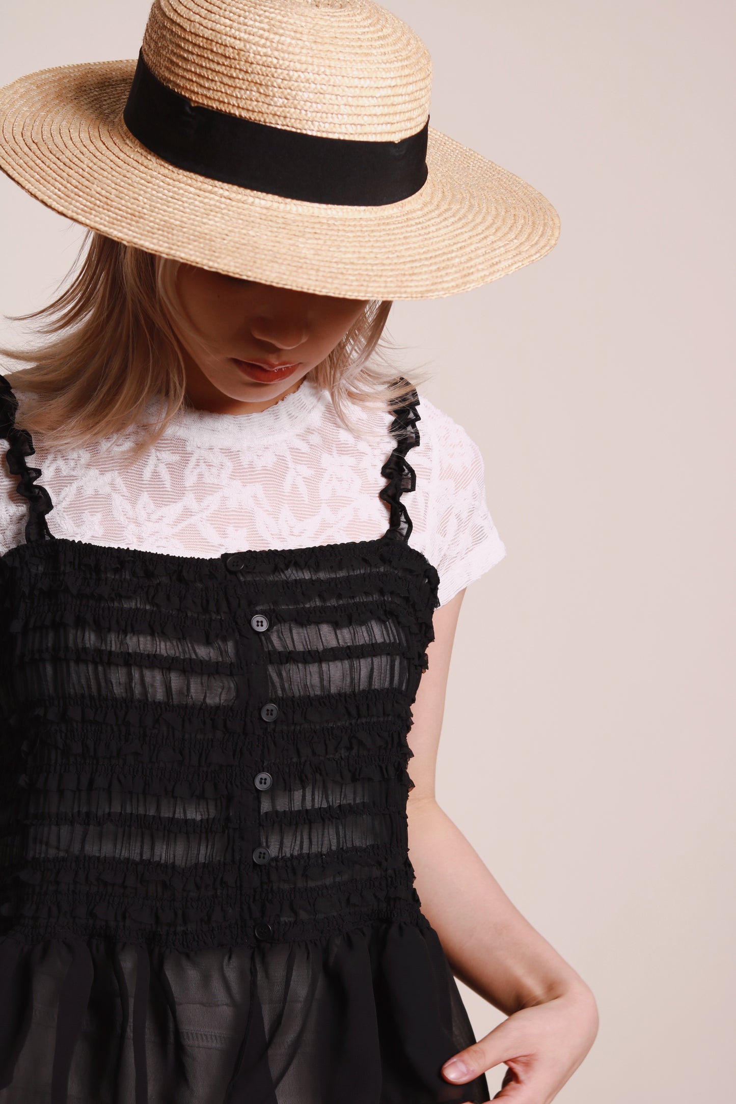 Doll Gathered Top (Black)