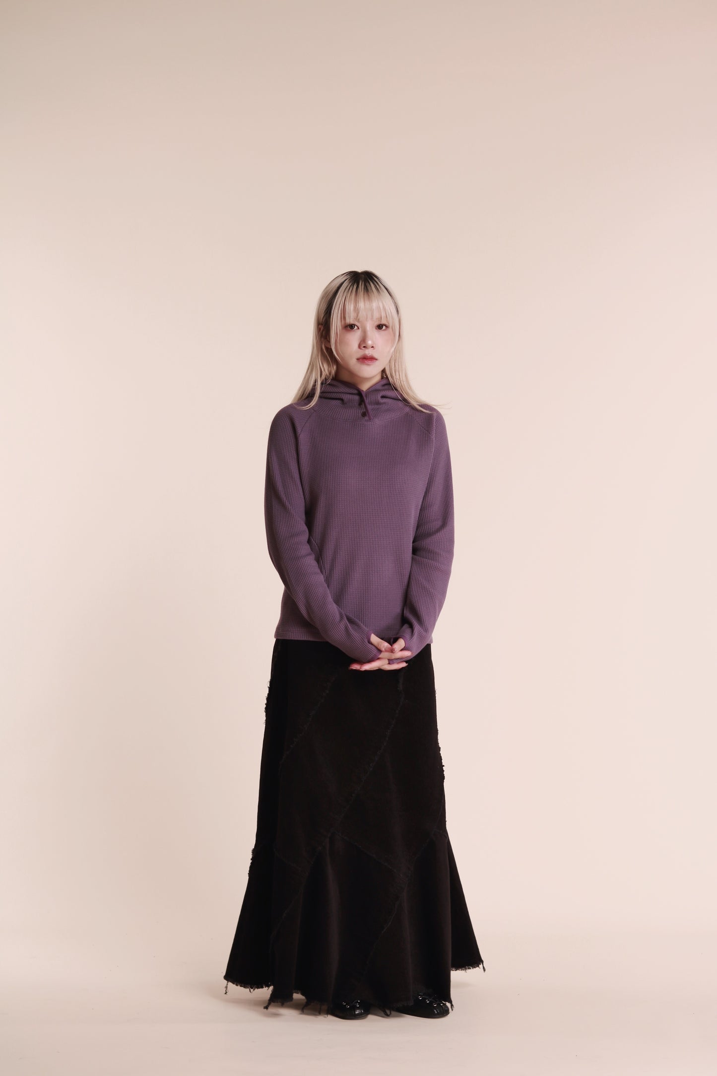 Frayed Mermaid Skirt (Black)