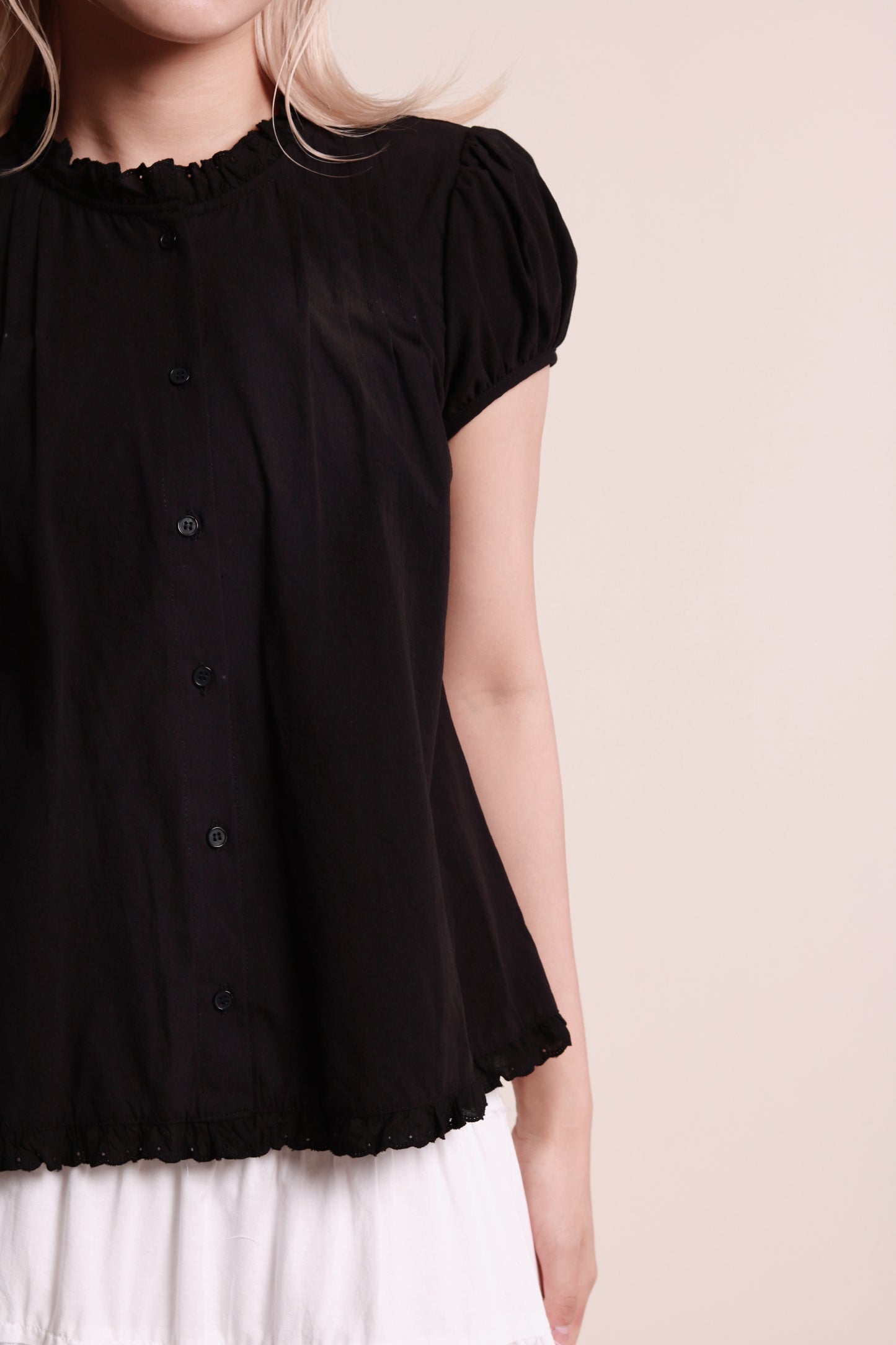 Puff Sleeve Blouse (Black)