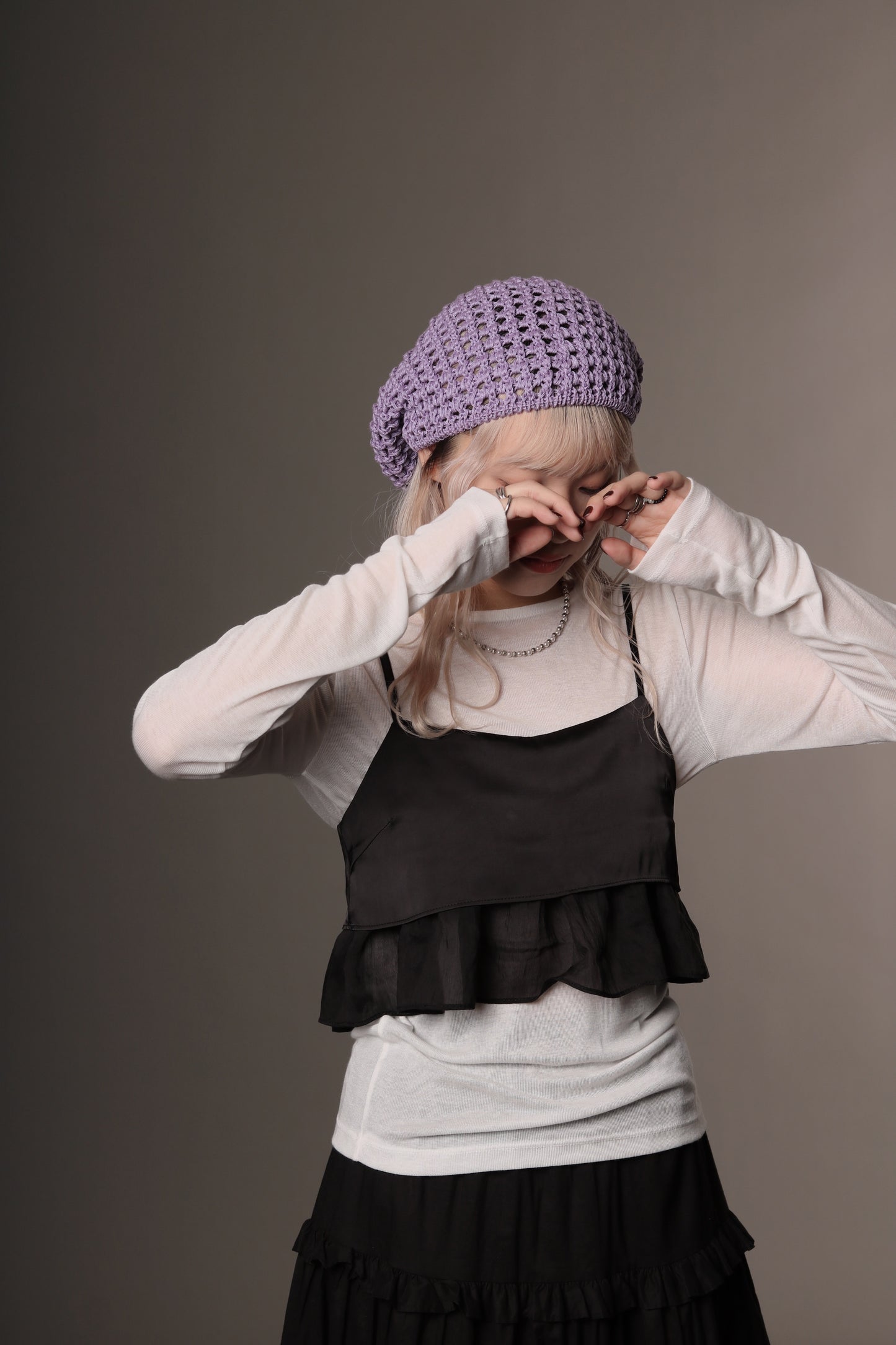 Daily Knit Beret (Black/Blue/Pink/Purple/White)