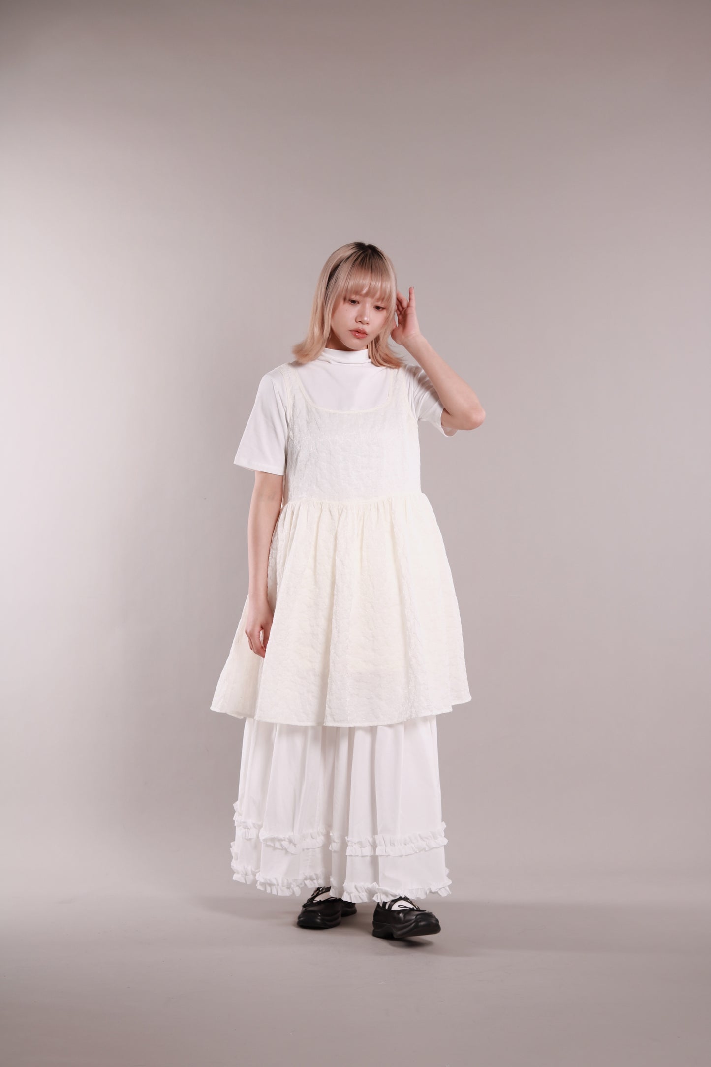 Mock Neck Tee (White)