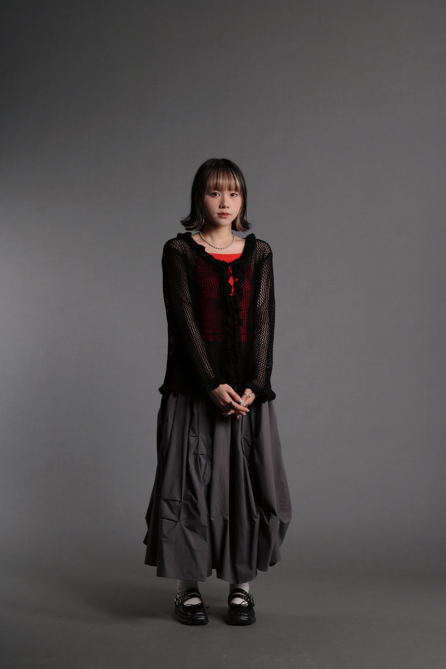 Doll Gathered Skirt (Charcoal)