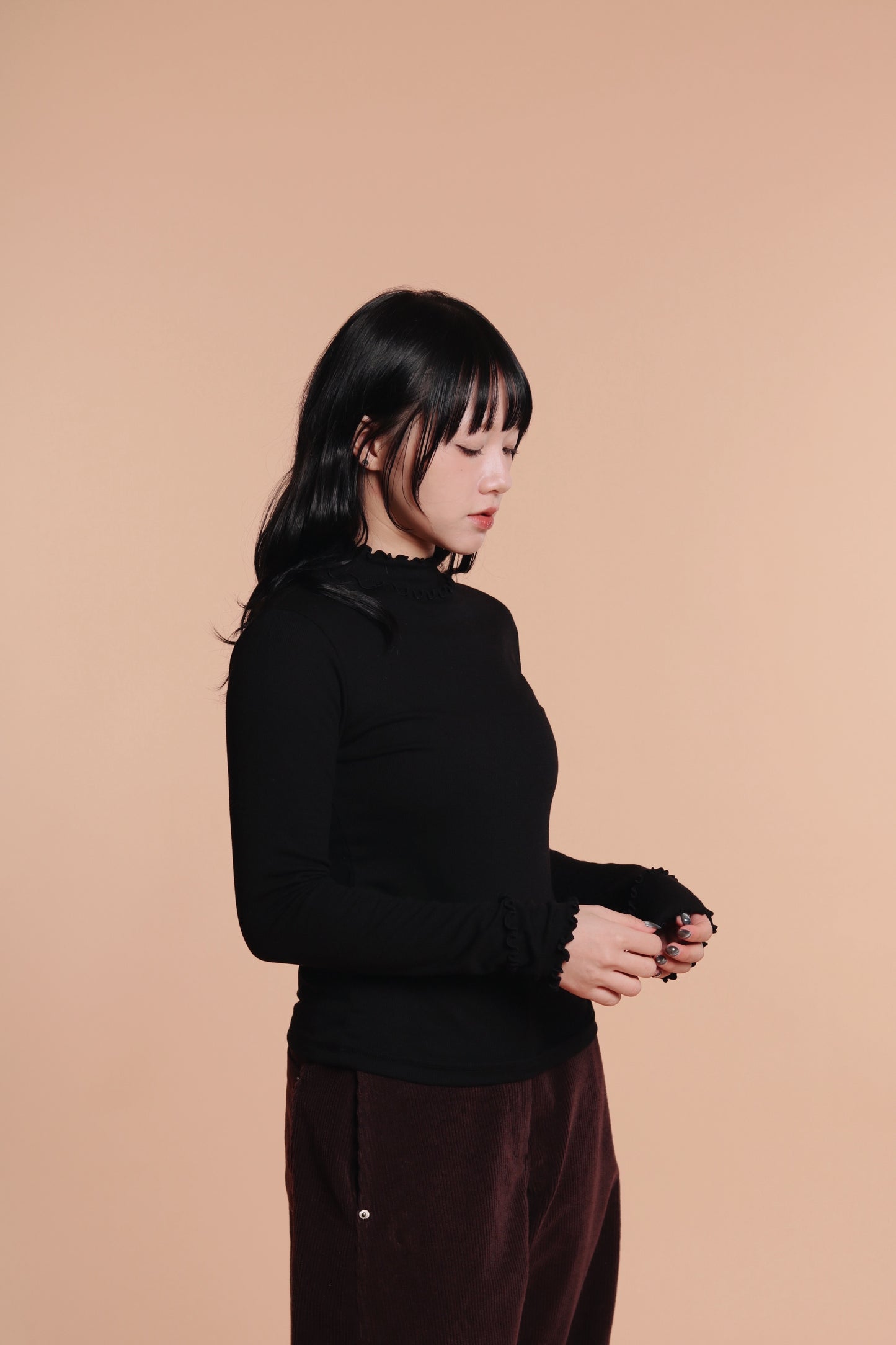 Double Ruffle Top (Black)