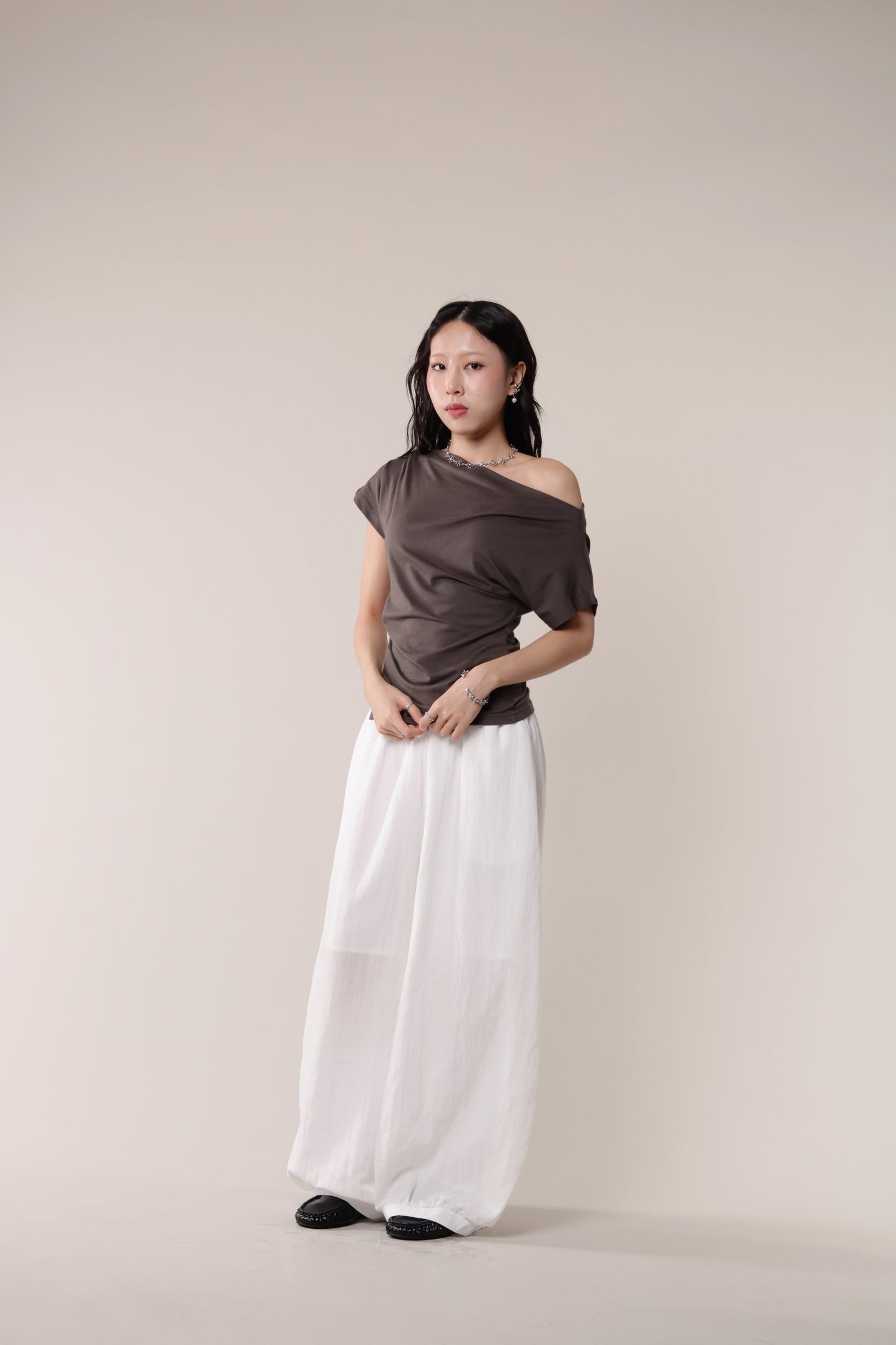 Linen Bubble Pants (White)