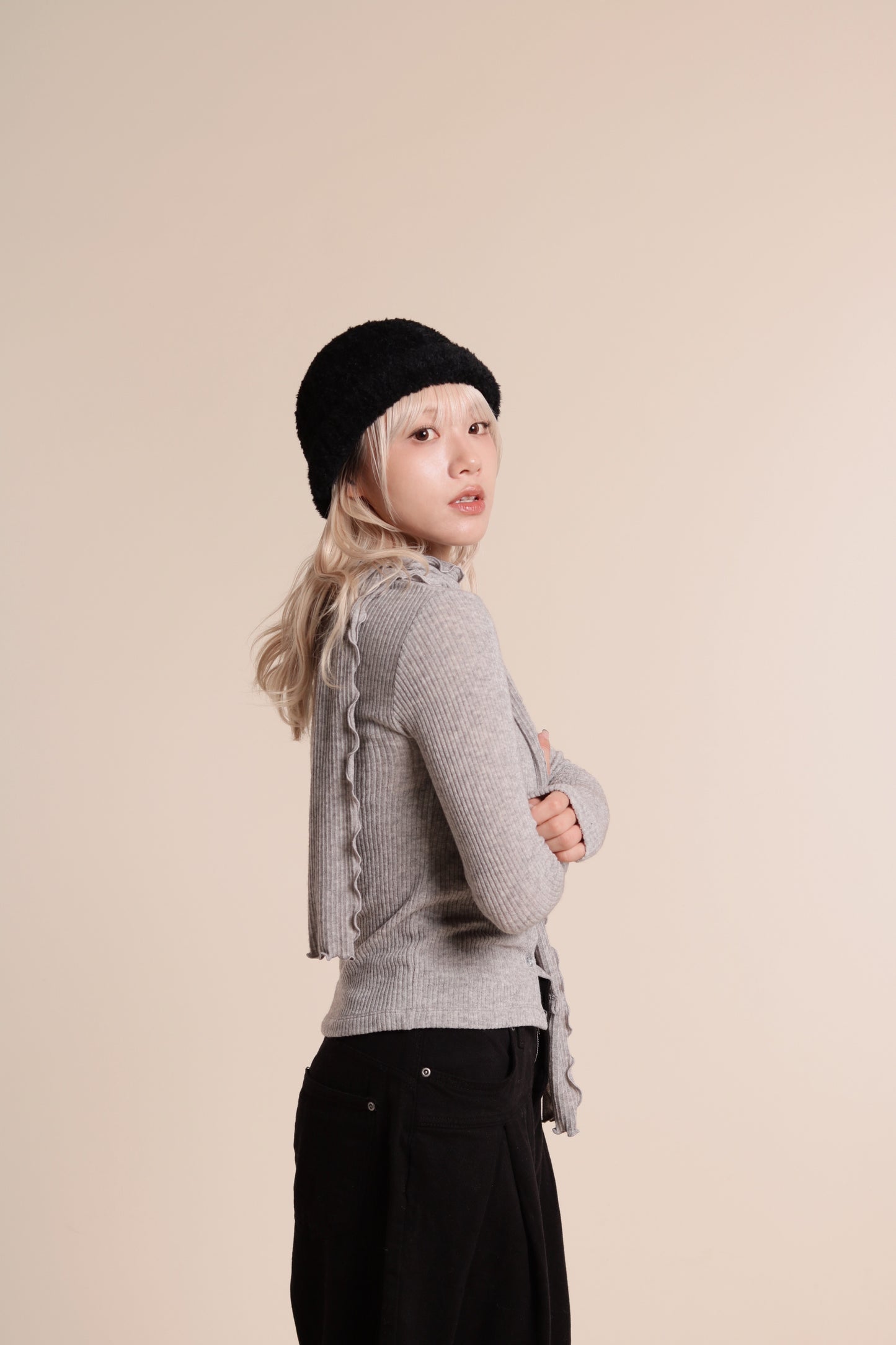 Little Scarf Cardigan (Grey)