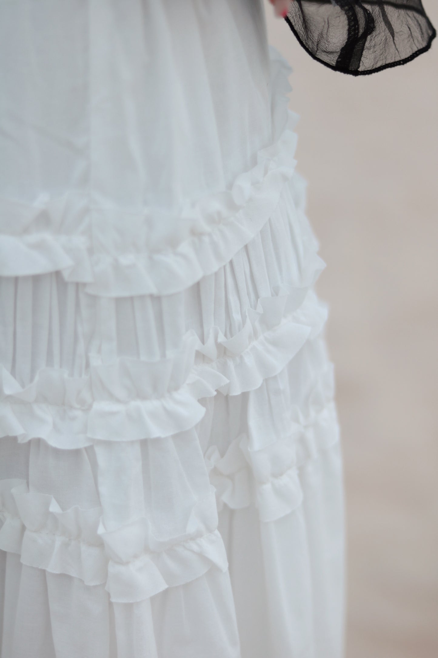 Doll Double Ruffle Skirt (White)