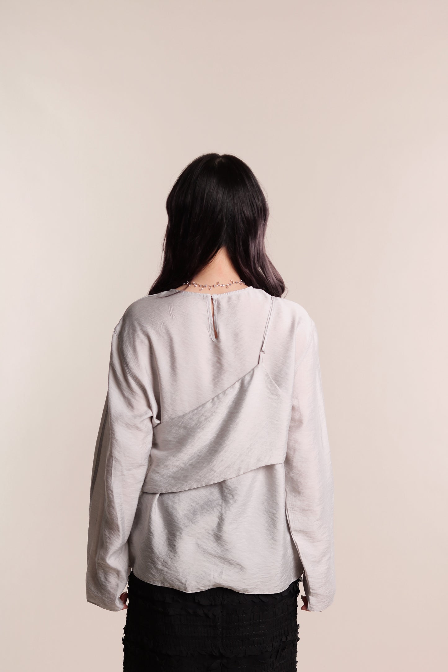 Cami Wrap Blouse (Light Grey)