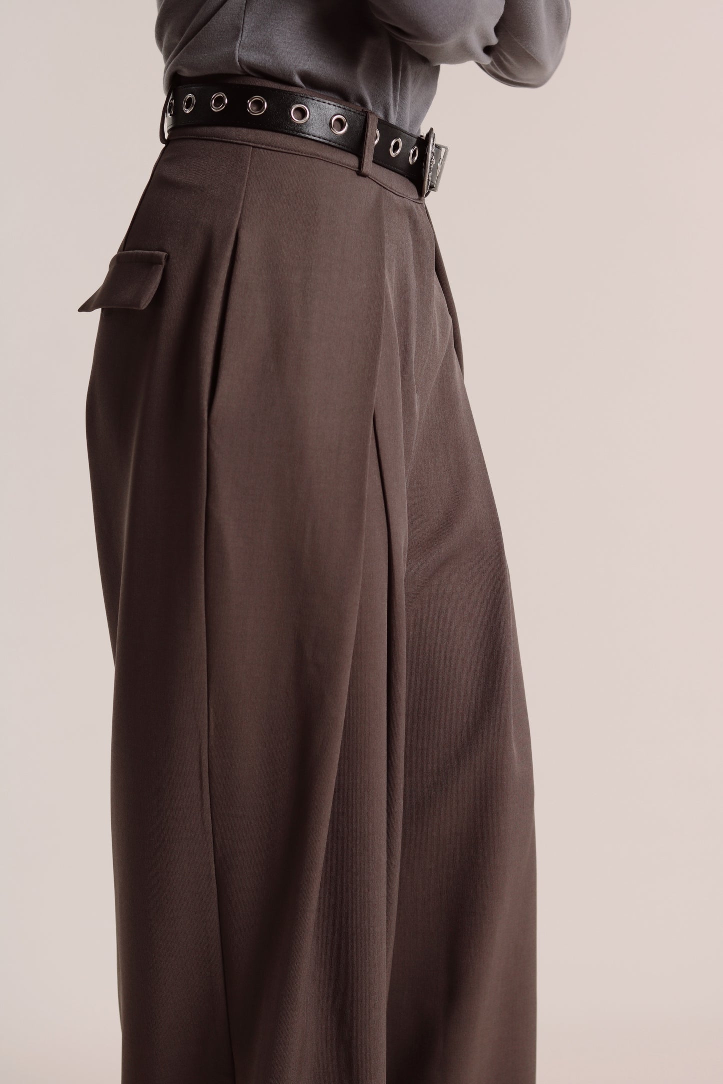 Spring Pleat Pants (Brown)
