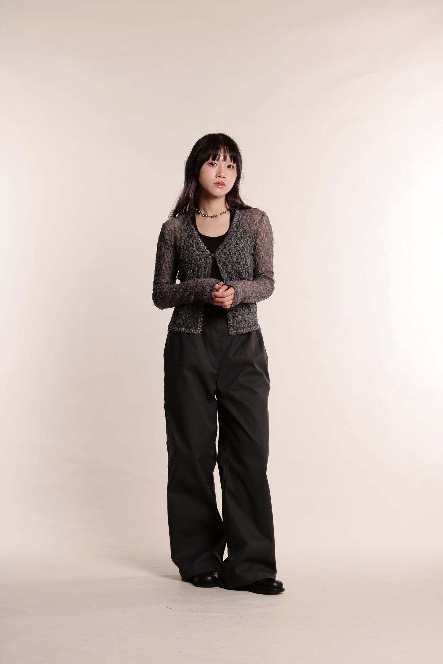 Delia Gathered Pants (Charcoal)