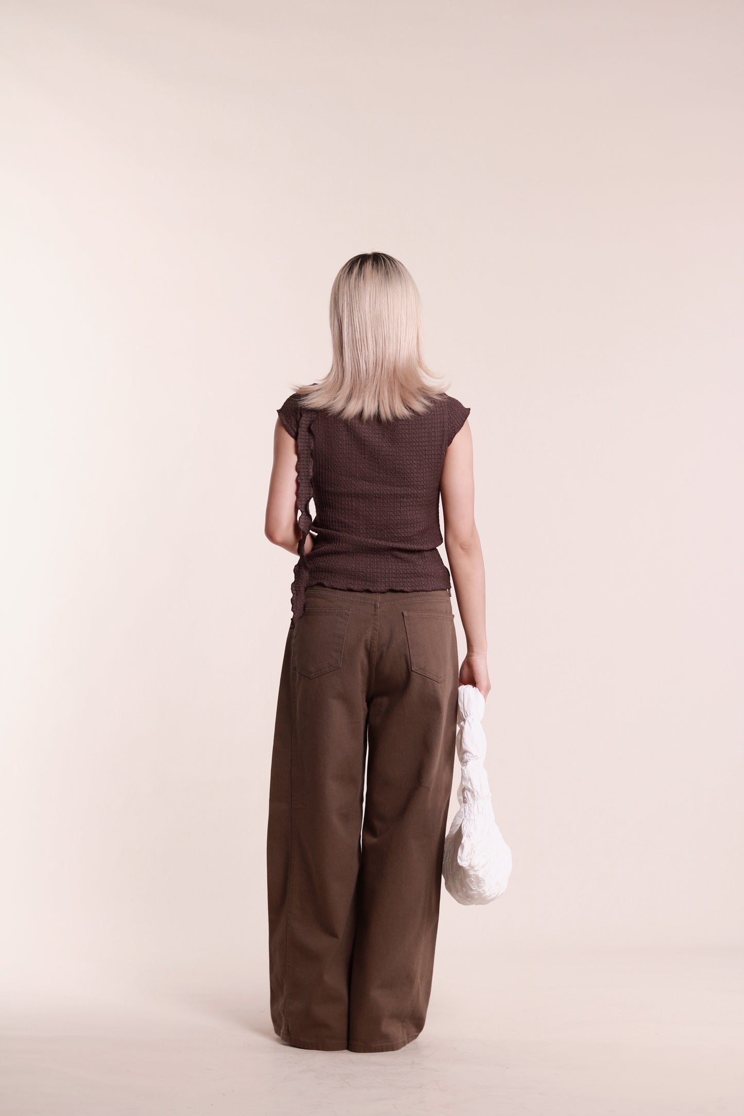 Gathered Tee Set (Brown)