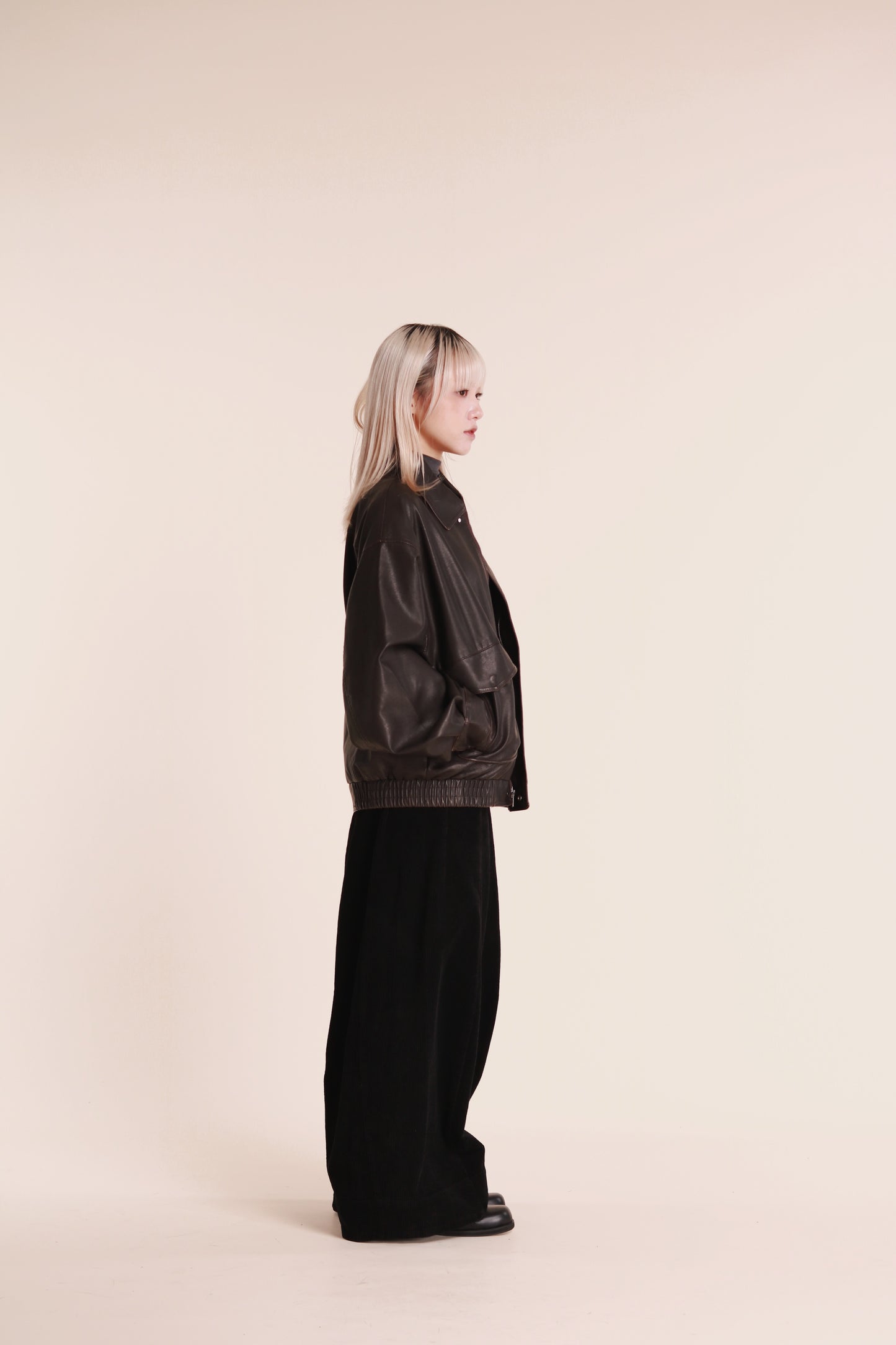 Corduroy Wide Pants (Black)