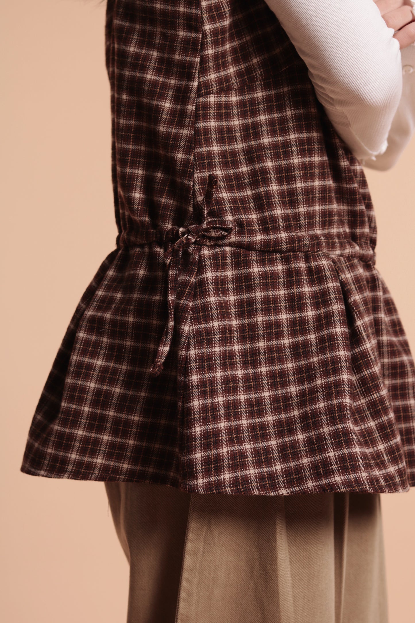 Checkered Sleeveless Top (Brown)