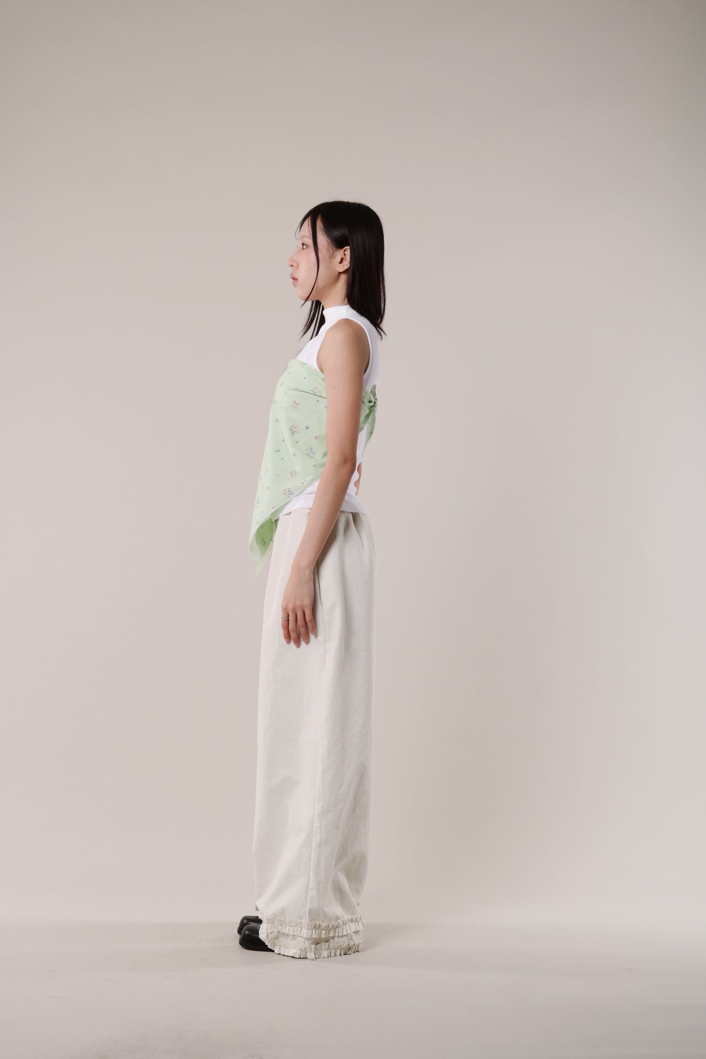 Double Ruffle Pants (Ivory)