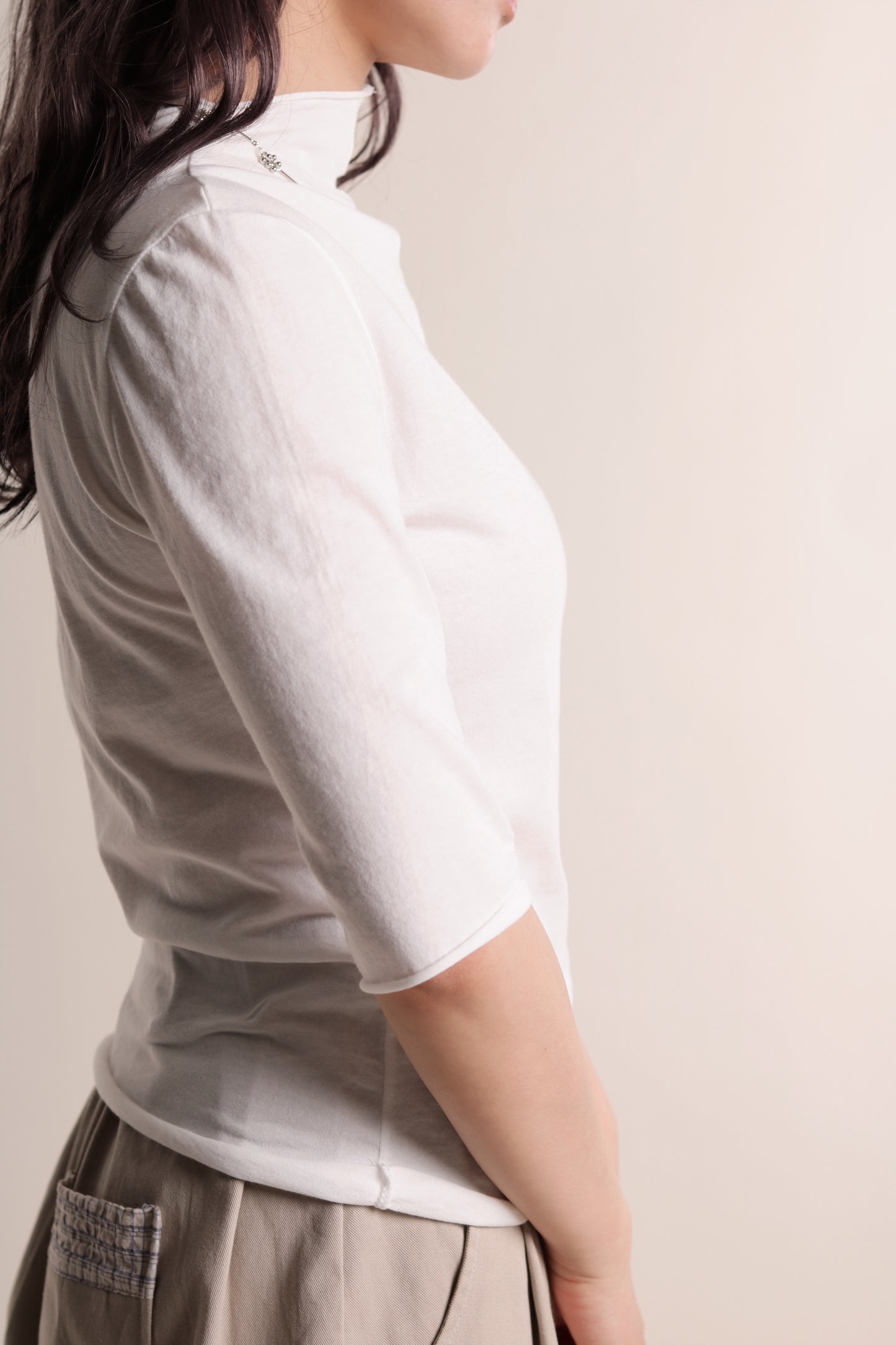Pure Mock Neck Top (White)