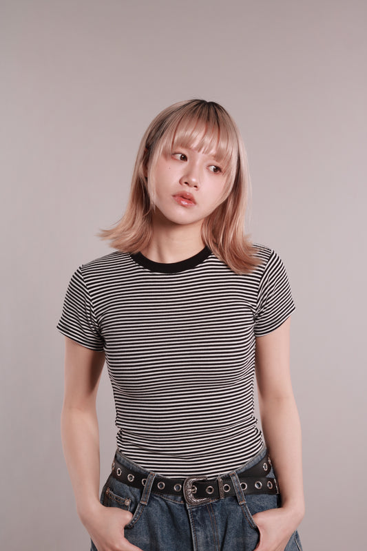 Basic Striped Tee (Black)