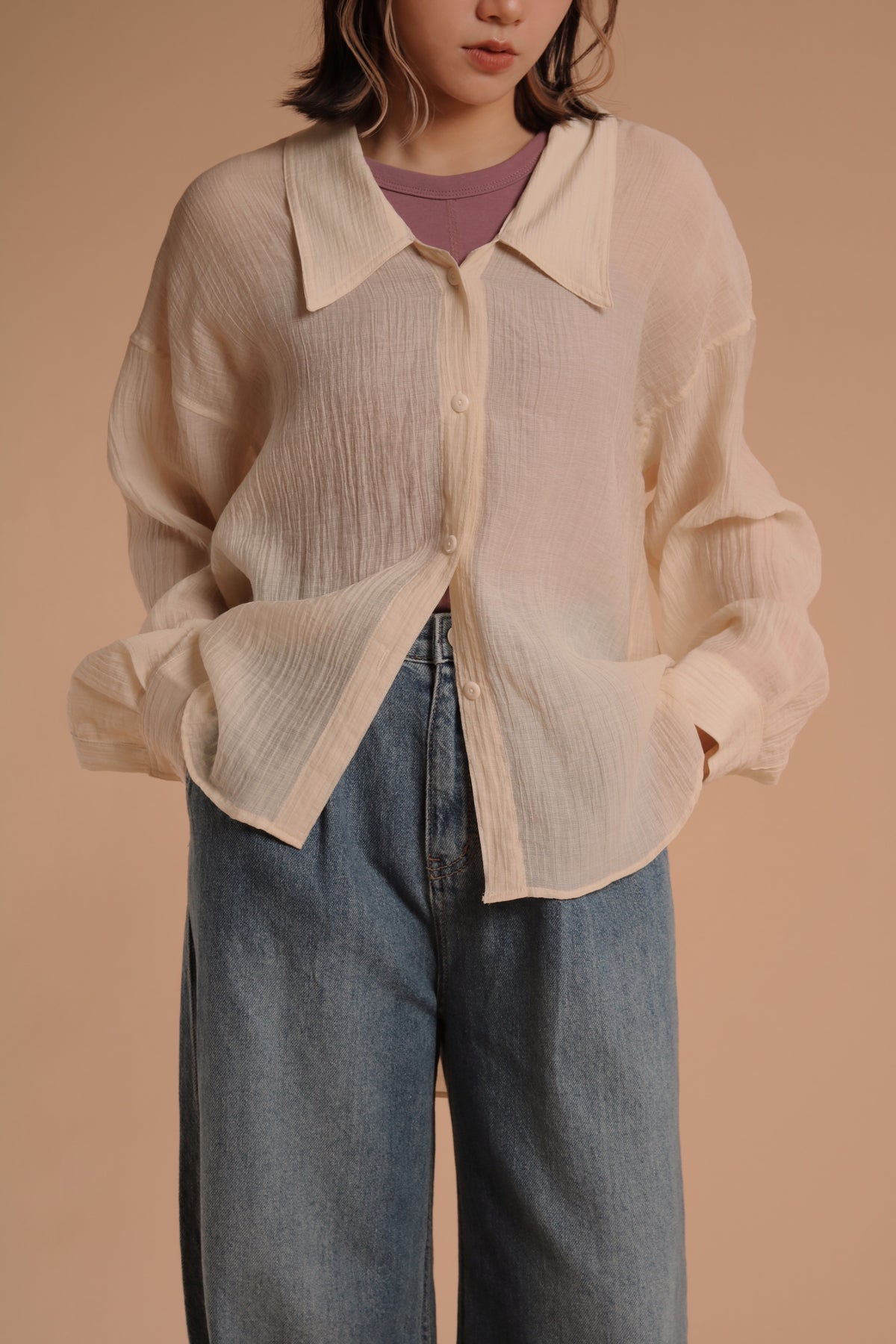 Vintage Linen Shirt (Beige)