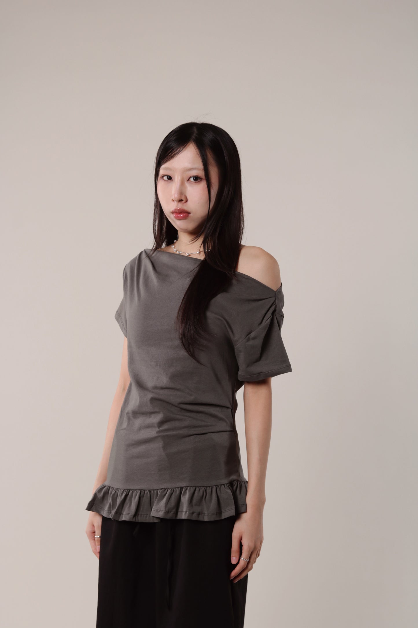 Ruffle Top (Charcoal)